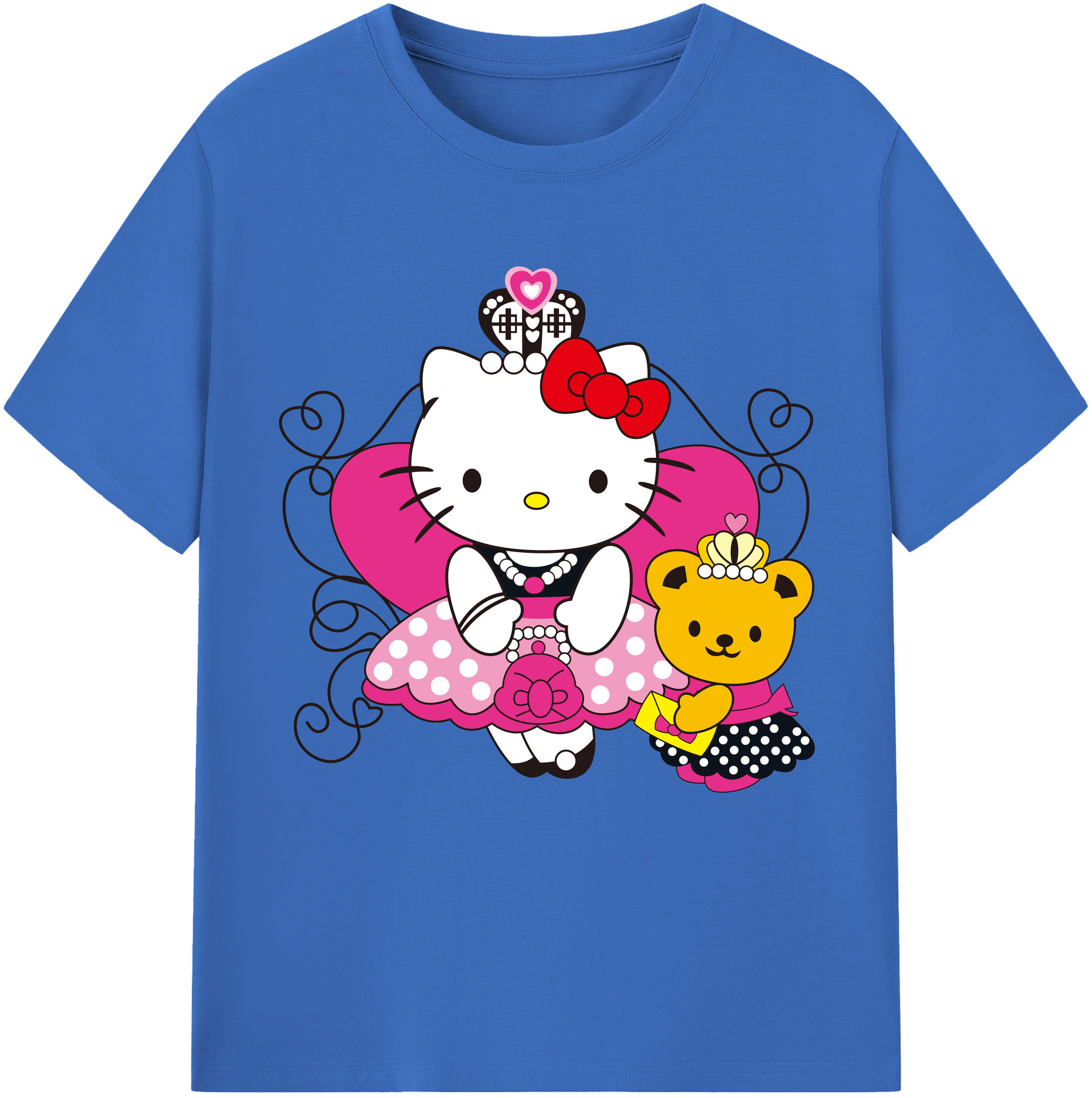 （画像用） Hello Kitty ハローキティ 綿100％半袖Tシャツ（フロントプリント）