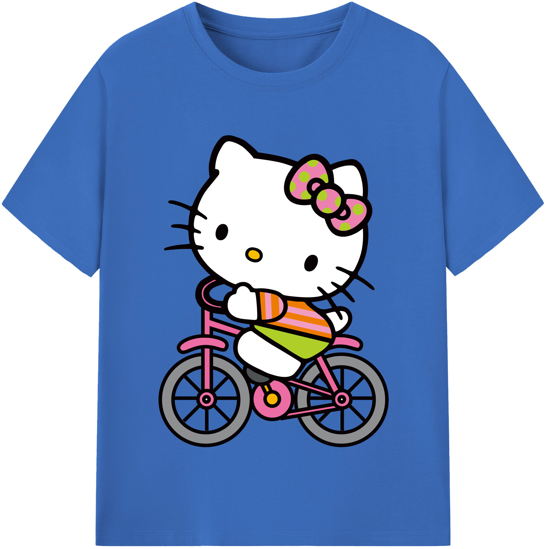 （画像用） Hello Kitty ハローキティ 綿100％半袖Tシャツ（フロントプリント）