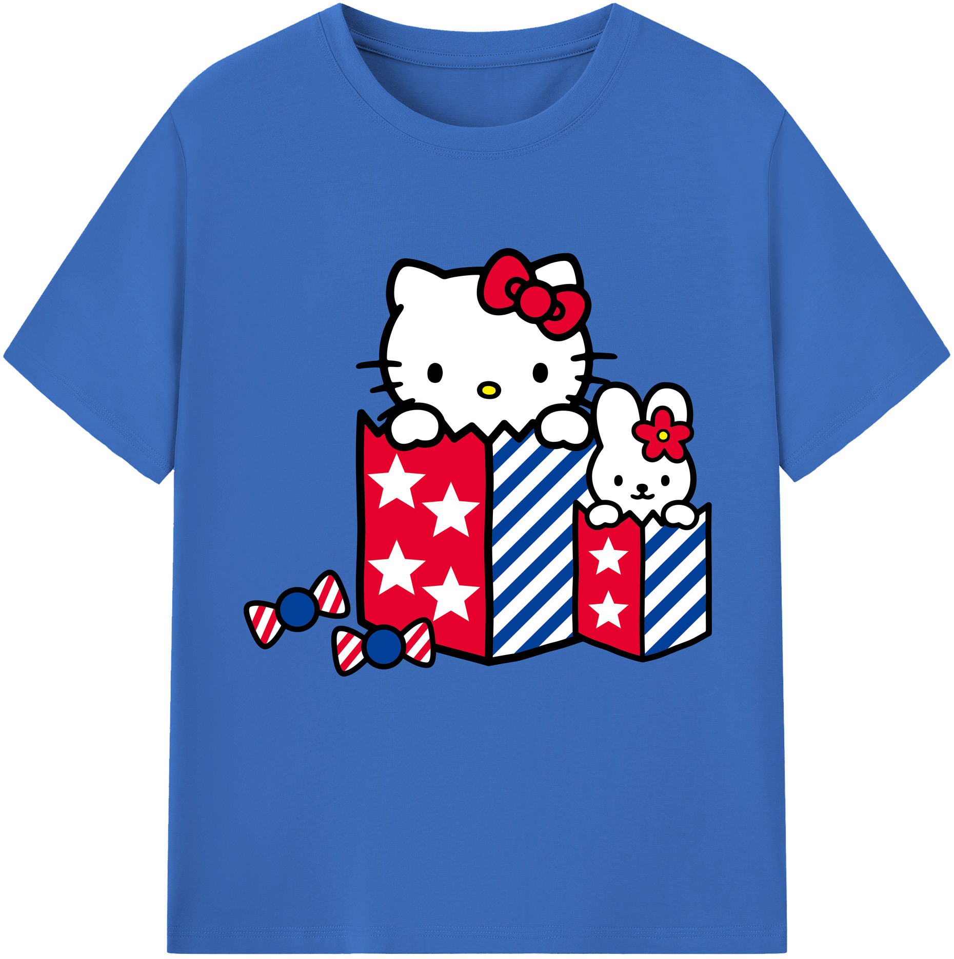 （画像用） Hello Kitty ハローキティ 綿100％半袖Tシャツ（フロントプリント）