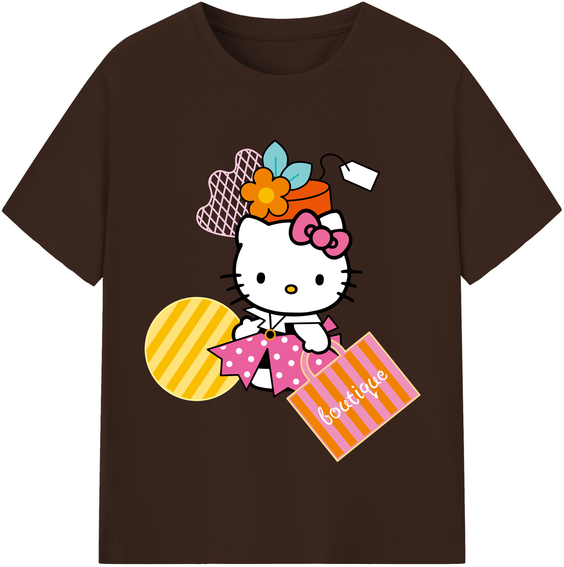 （画像用） Hello Kitty ハローキティ 綿100％半袖Tシャツ（フロントプリント）