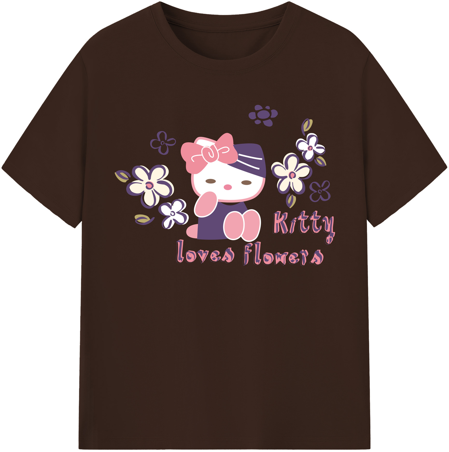 （画像用） Hello Kitty ハローキティ 綿100％半袖Tシャツ（フロントプリント）