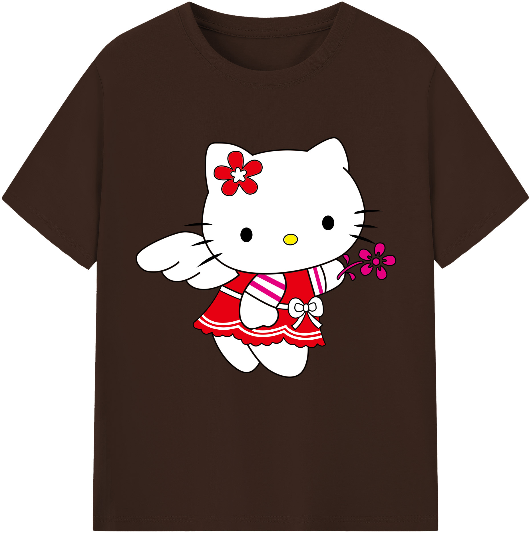（画像用） Hello Kitty ハローキティ 綿100％半袖Tシャツ（フロントプリント）