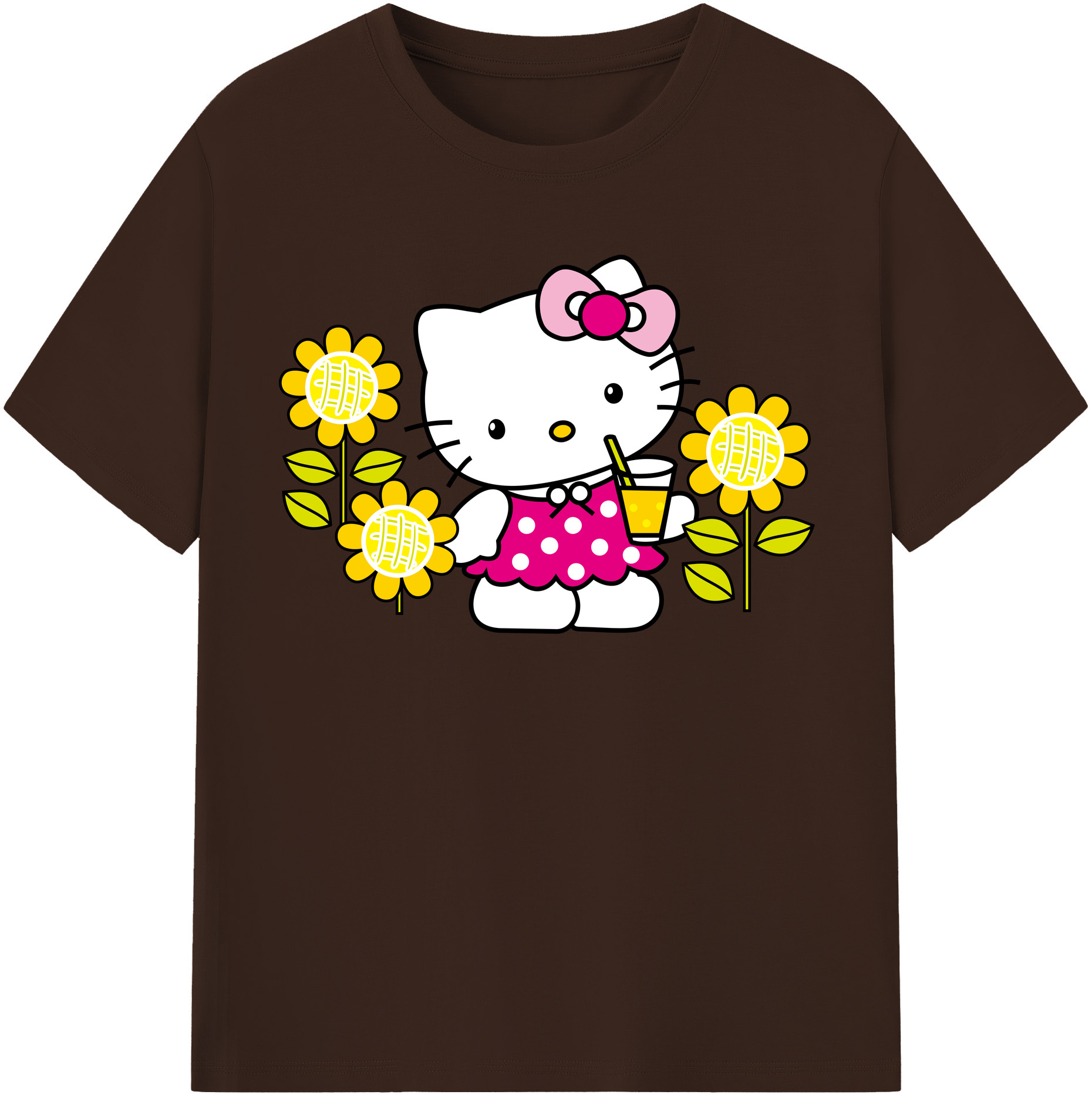 （画像用） Hello Kitty ハローキティ 綿100％半袖Tシャツ（フロントプリント）