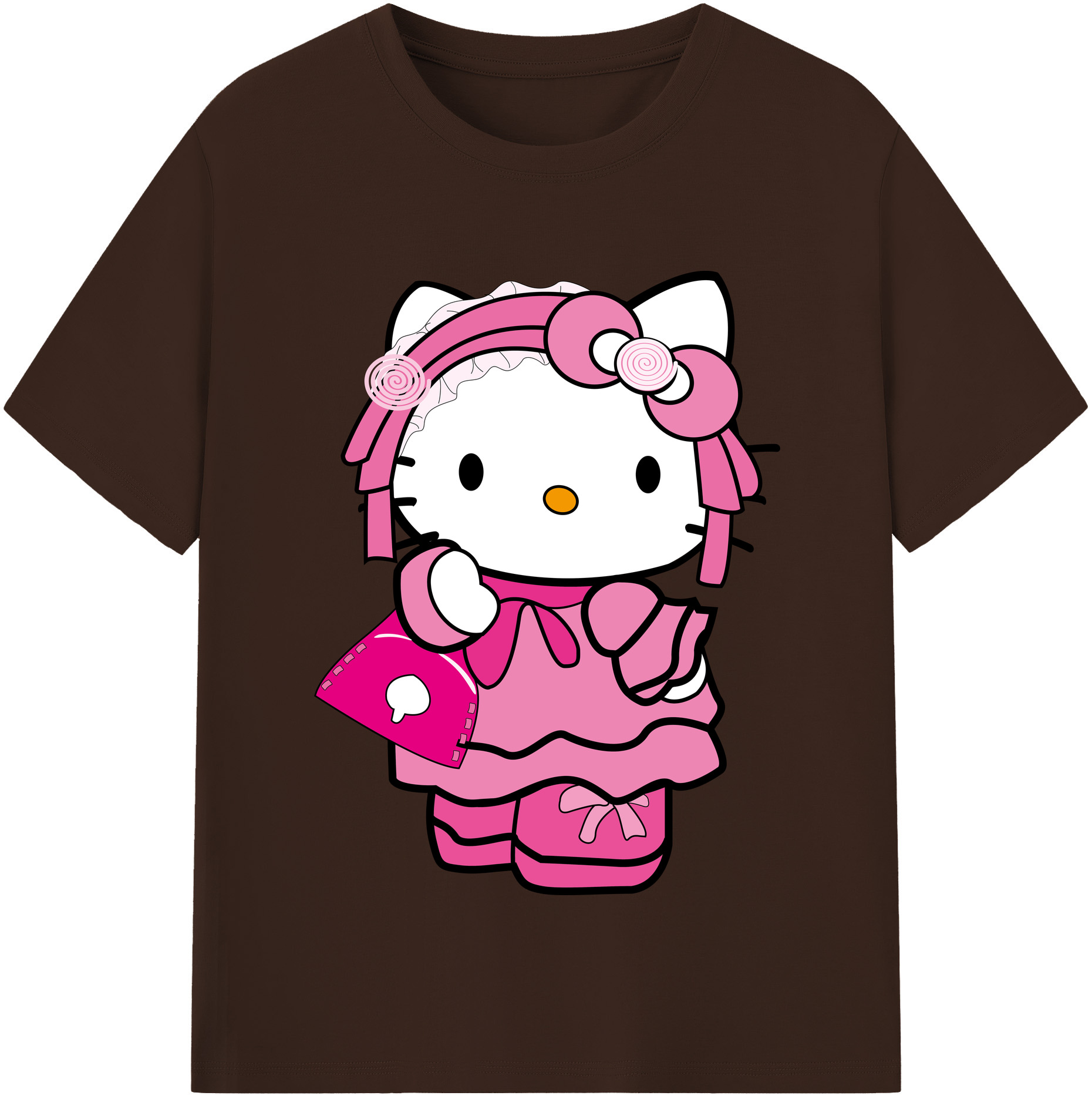 （画像用） Hello Kitty ハローキティ 綿100％半袖Tシャツ（フロントプリント）