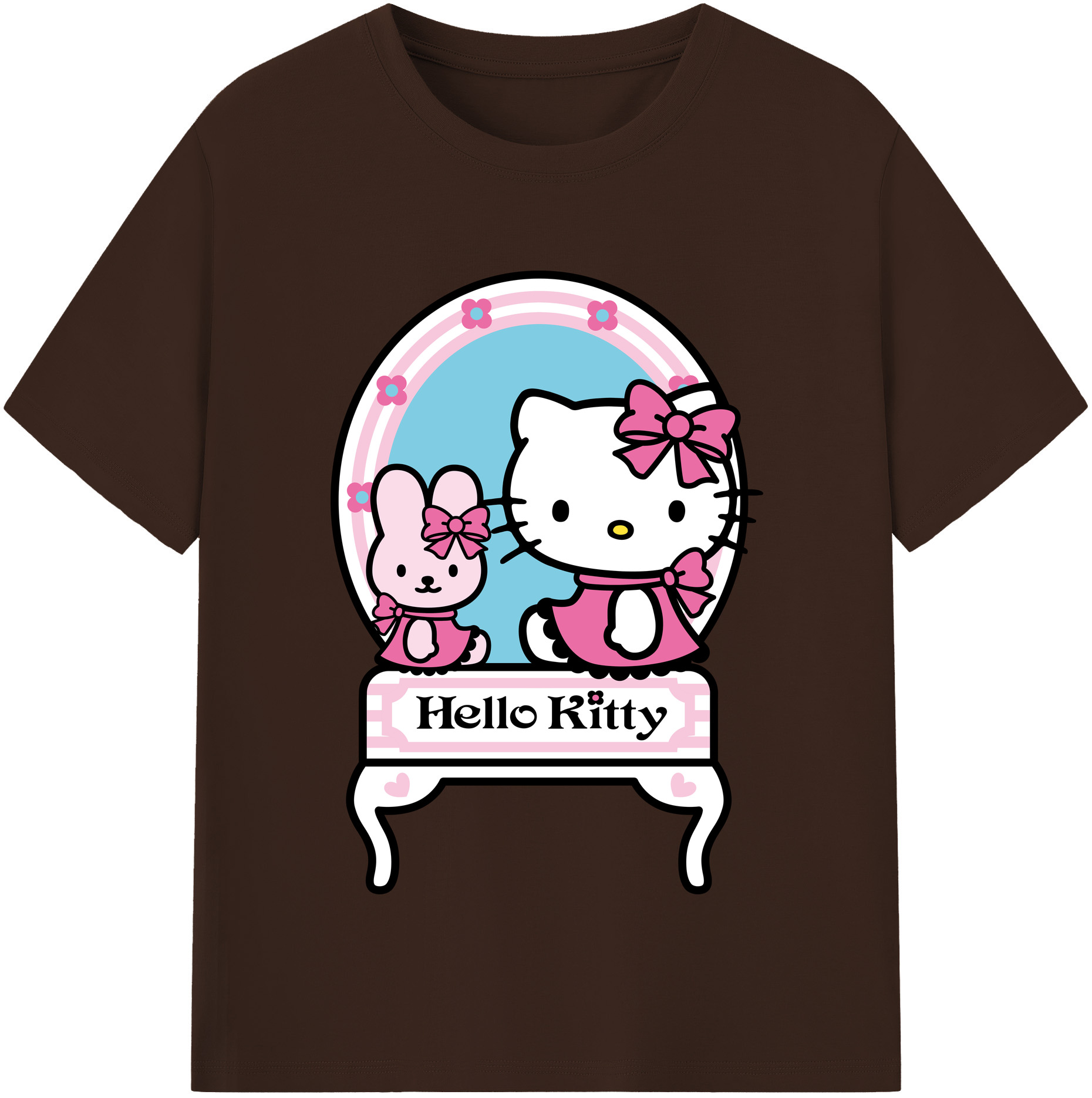 （画像用） Hello Kitty ハローキティ 綿100％半袖Tシャツ（フロントプリント）
