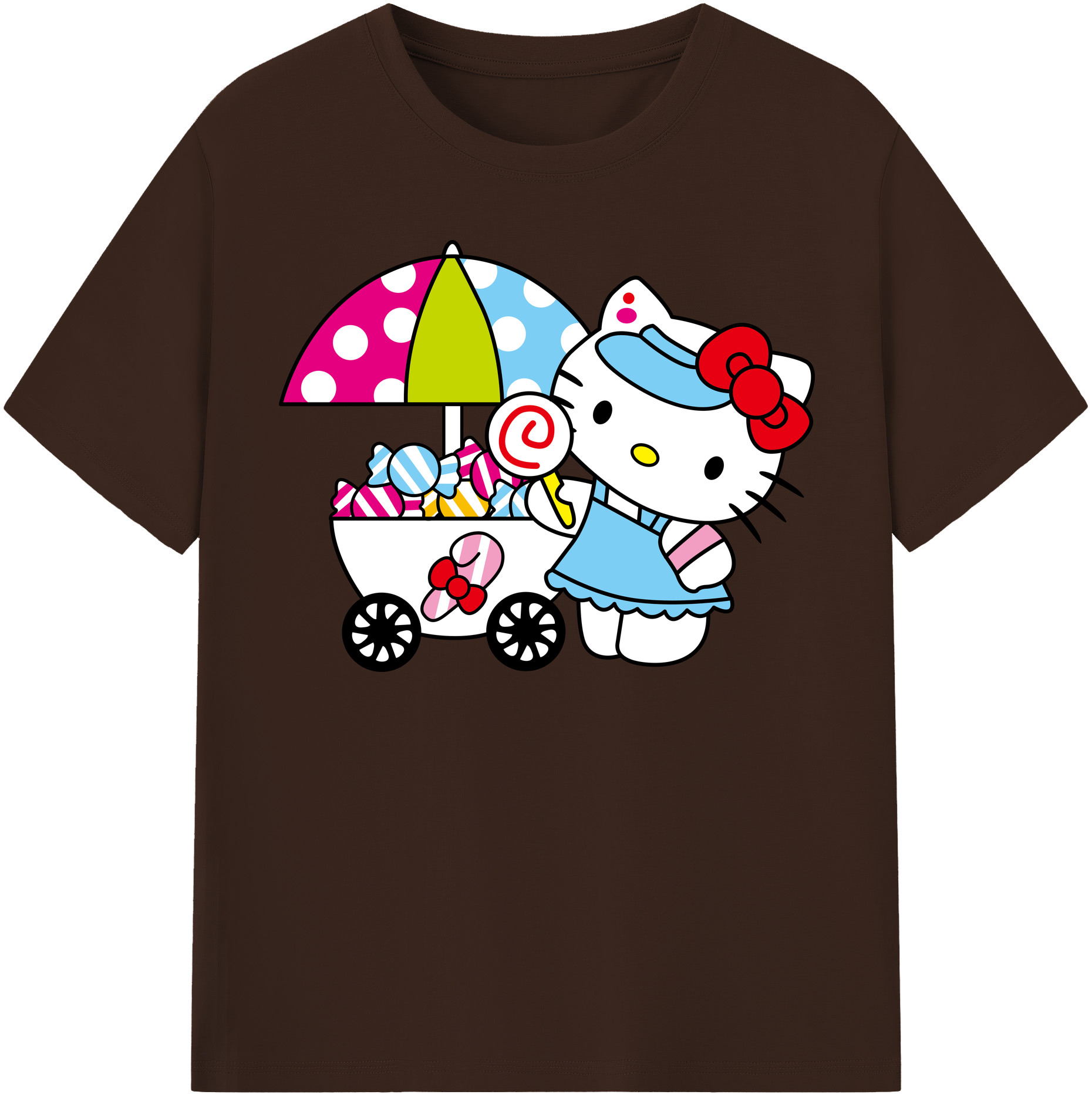 （画像用） Hello Kitty ハローキティ 綿100％半袖Tシャツ（フロントプリント）