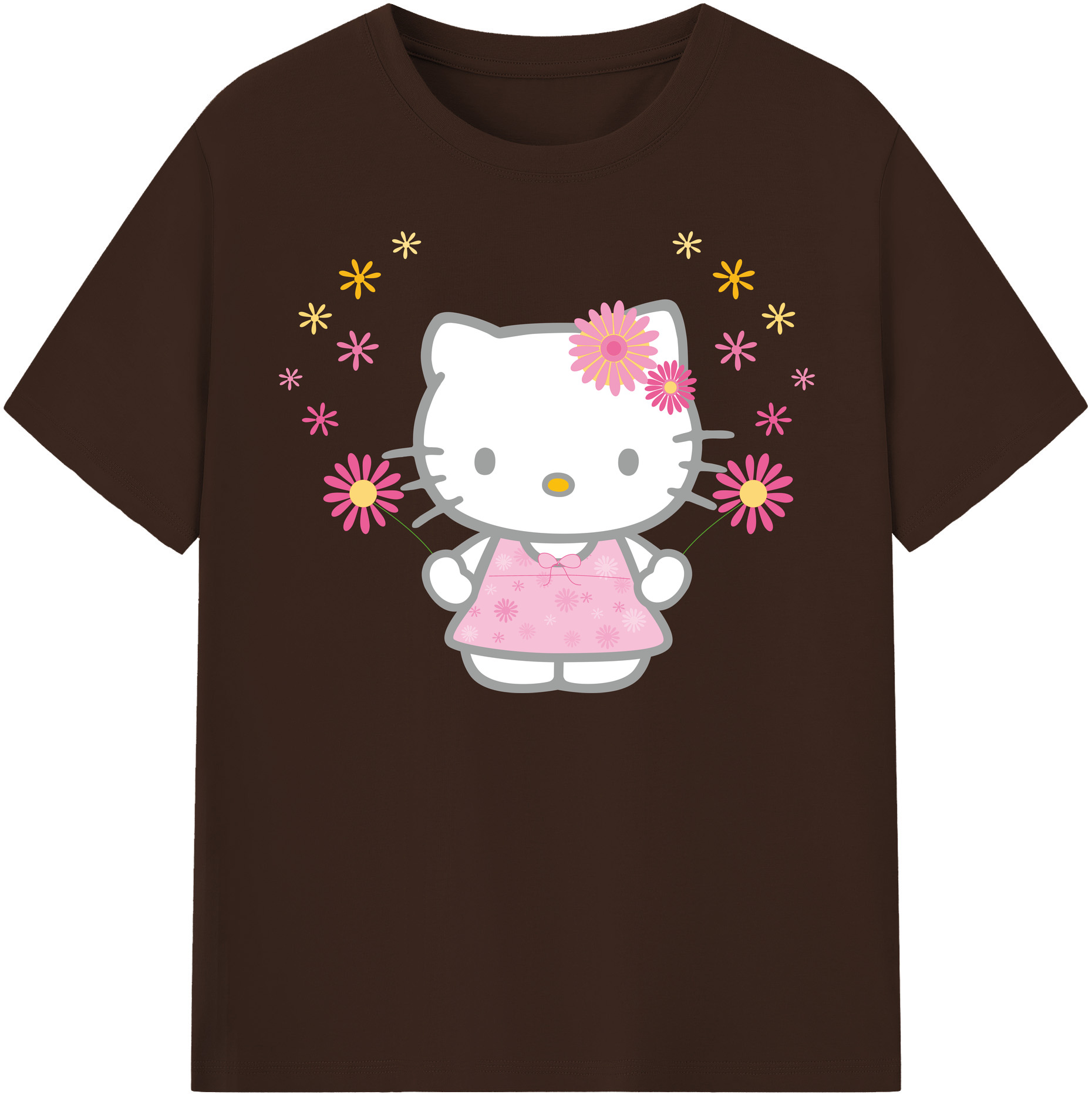 （画像用） Hello Kitty ハローキティ 綿100％半袖Tシャツ（フロントプリント）