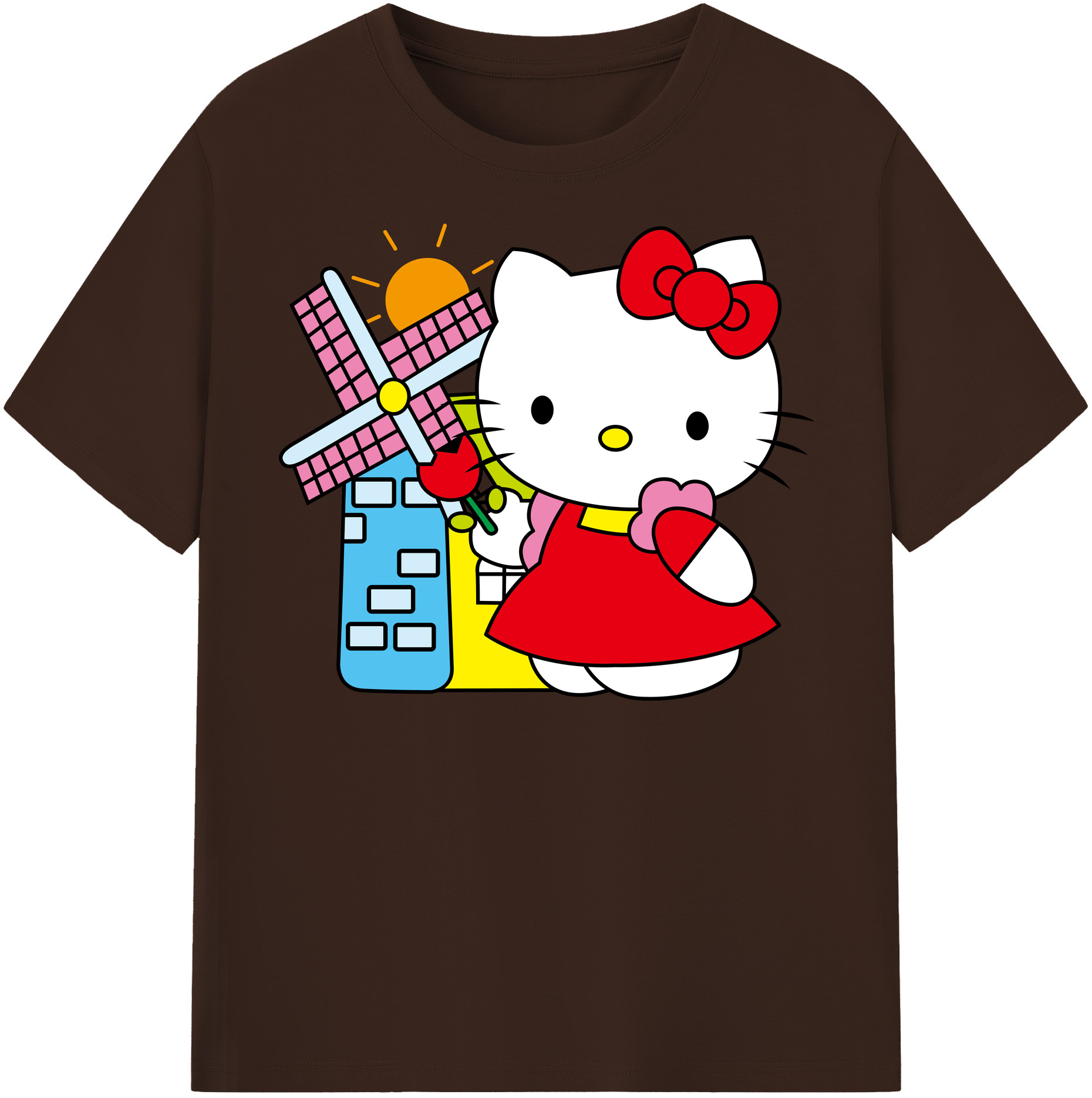 （画像用） Hello Kitty ハローキティ 綿100％半袖Tシャツ（フロントプリント）