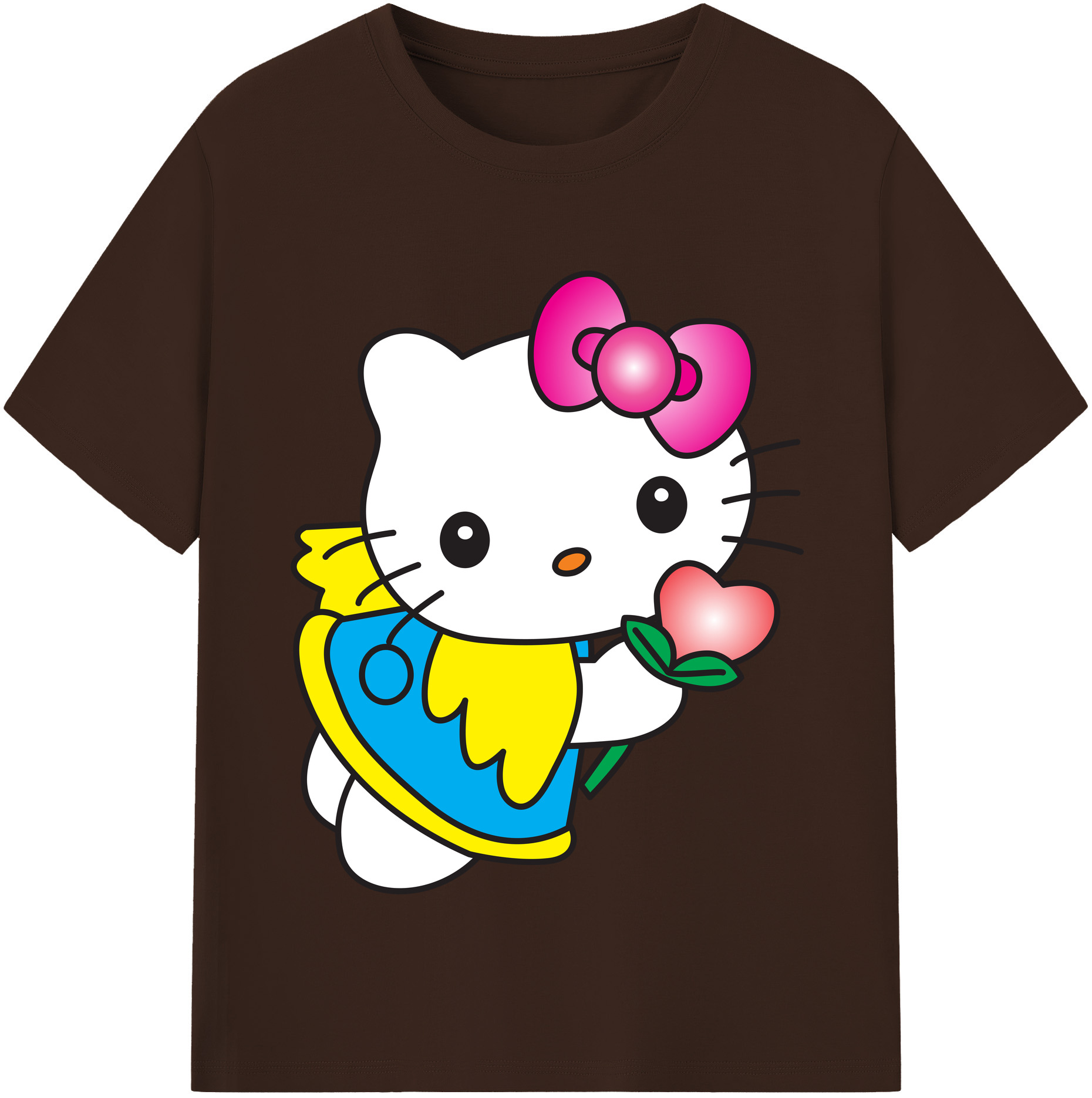 （画像用） Hello Kitty ハローキティ 綿100％半袖Tシャツ（フロントプリント）