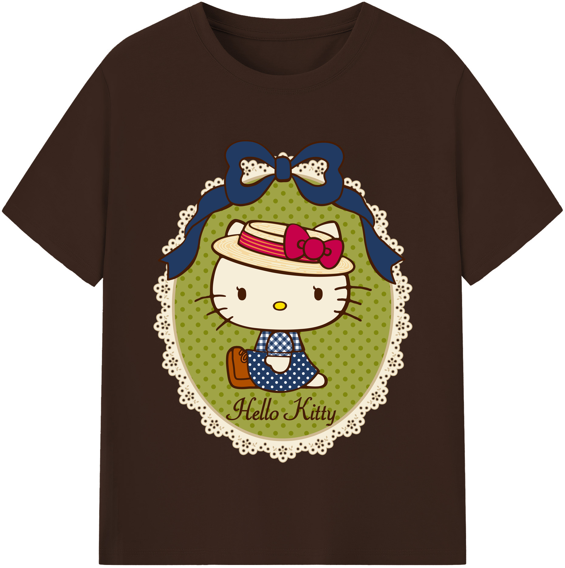 （画像用） Hello Kitty ハローキティ 綿100％半袖Tシャツ（フロントプリント）