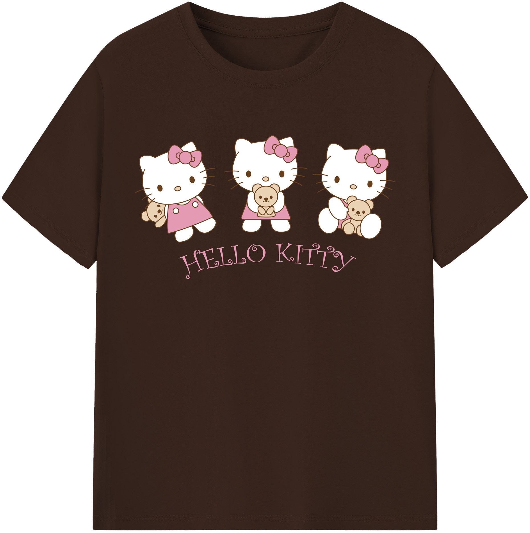 （画像用） Hello Kitty ハローキティ 綿100％半袖Tシャツ（フロントプリント）