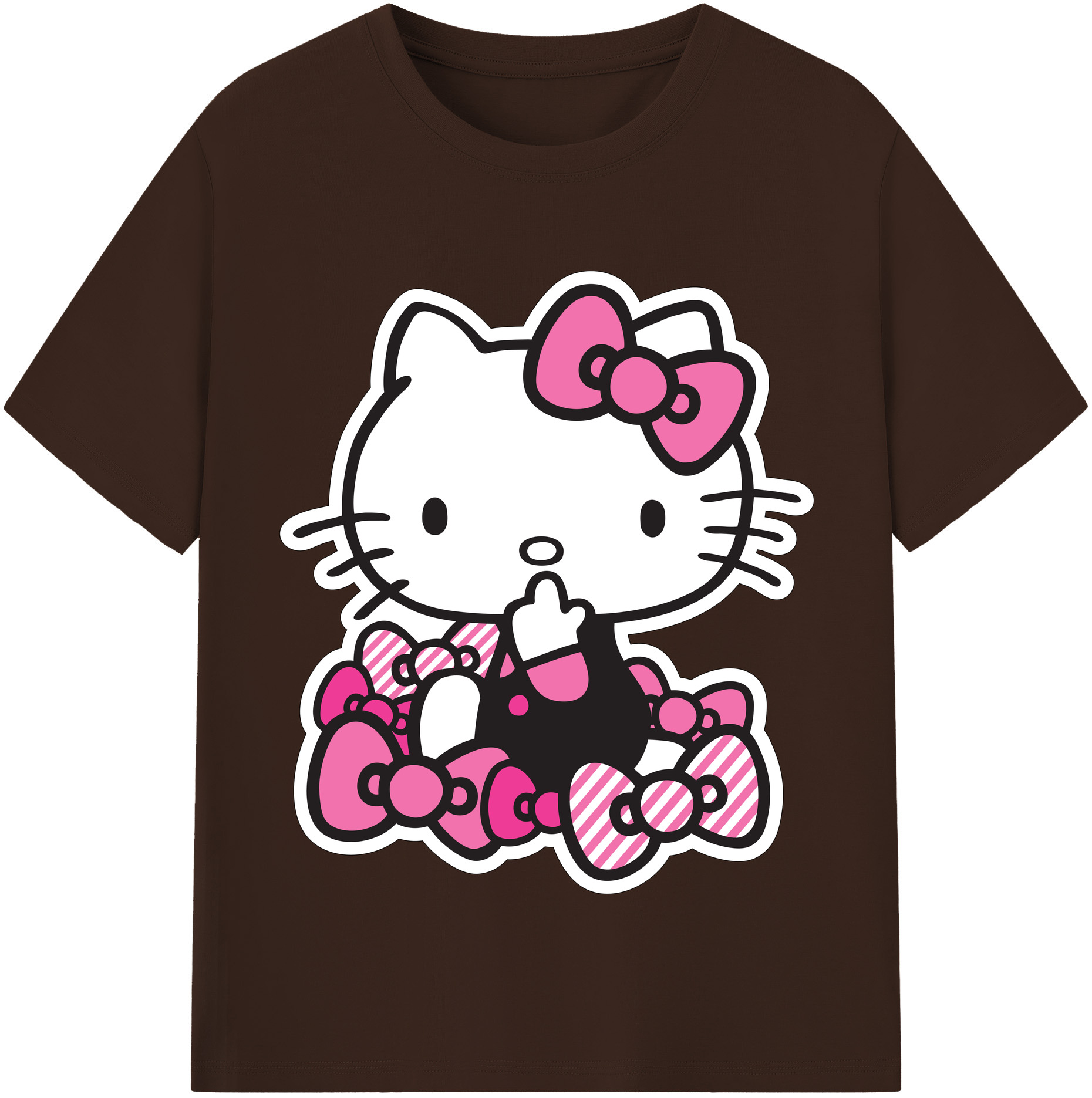 （画像用） Hello Kitty ハローキティ 綿100％半袖Tシャツ（フロントプリント）