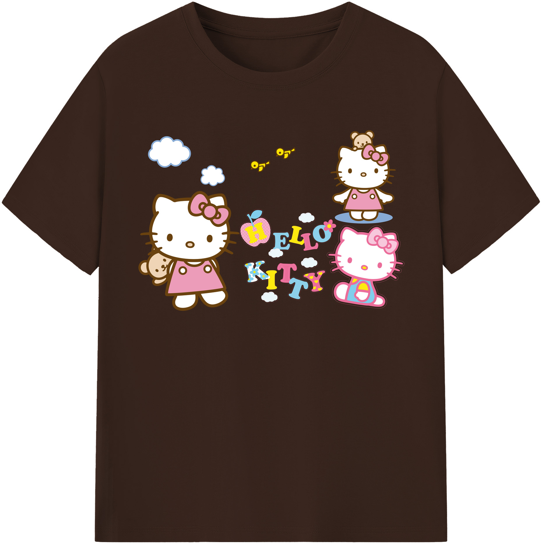 （画像用） Hello Kitty ハローキティ 綿100％半袖Tシャツ（フロントプリント）