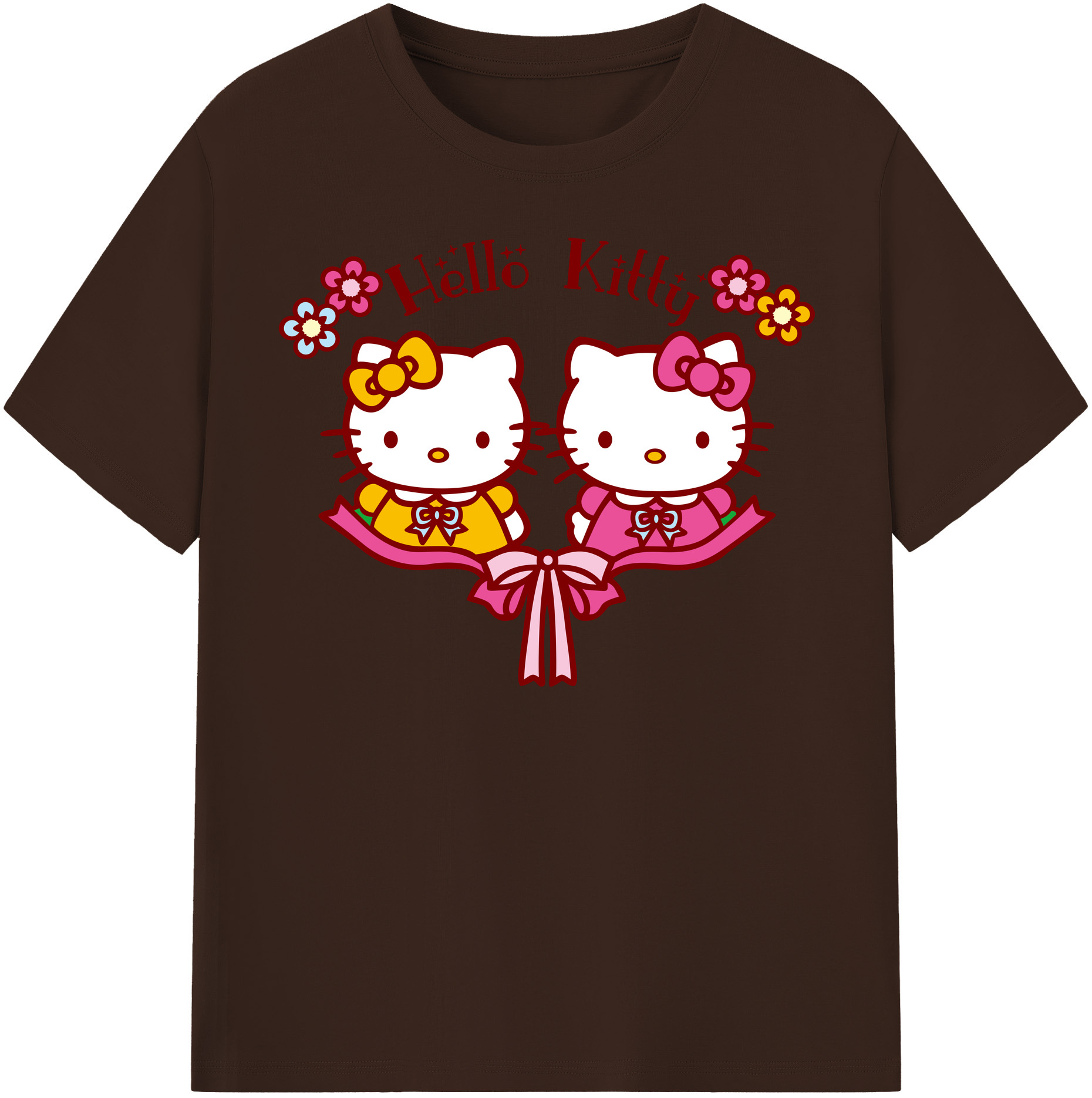 （画像用） Hello Kitty ハローキティ 綿100％半袖Tシャツ（フロントプリント）