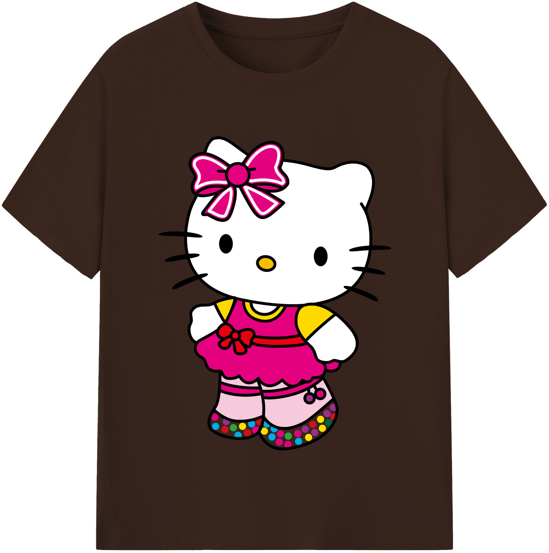 （画像用） Hello Kitty ハローキティ 綿100％半袖Tシャツ（フロントプリント）
