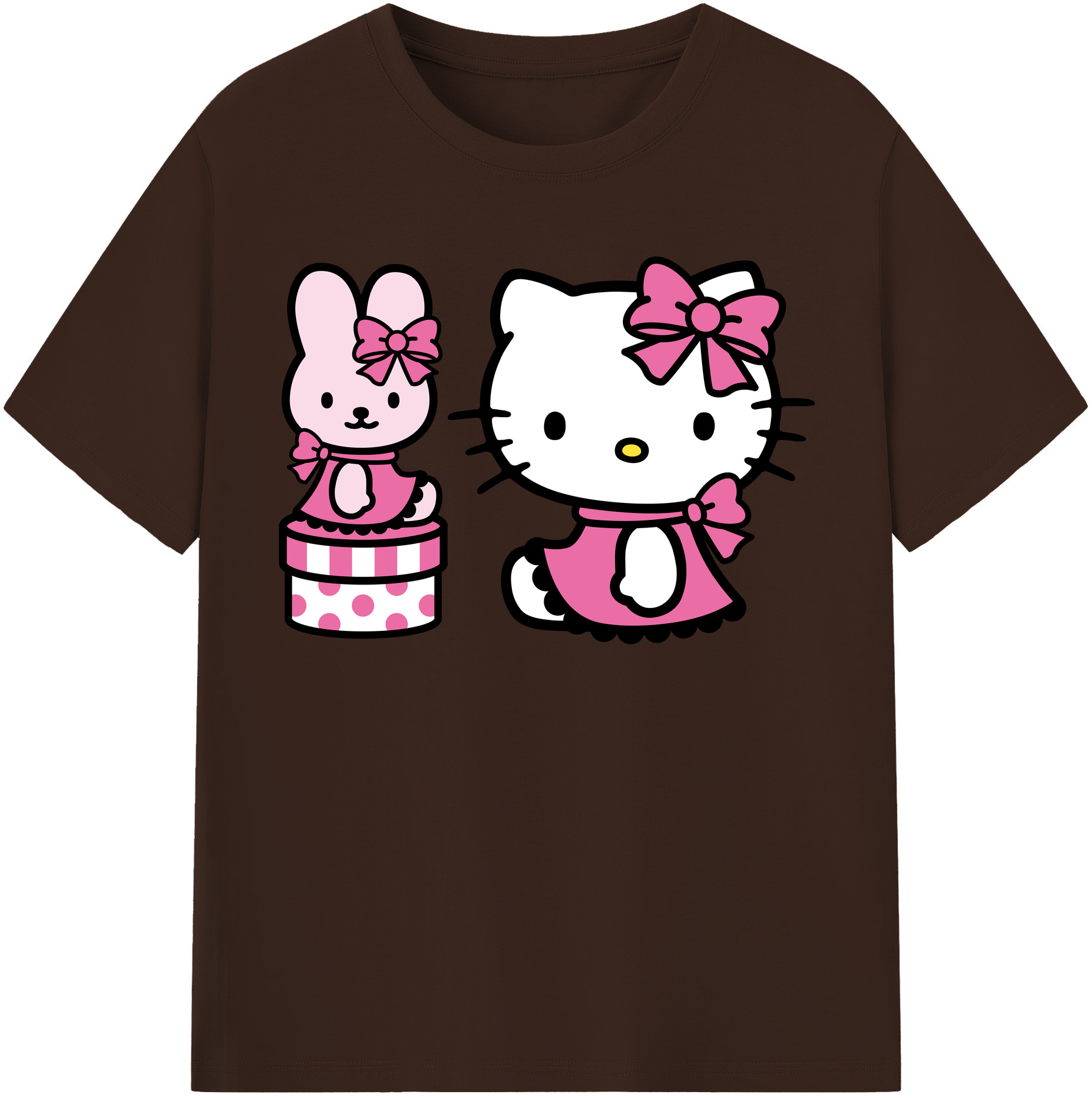 （画像用） Hello Kitty ハローキティ 綿100％半袖Tシャツ（フロントプリント）