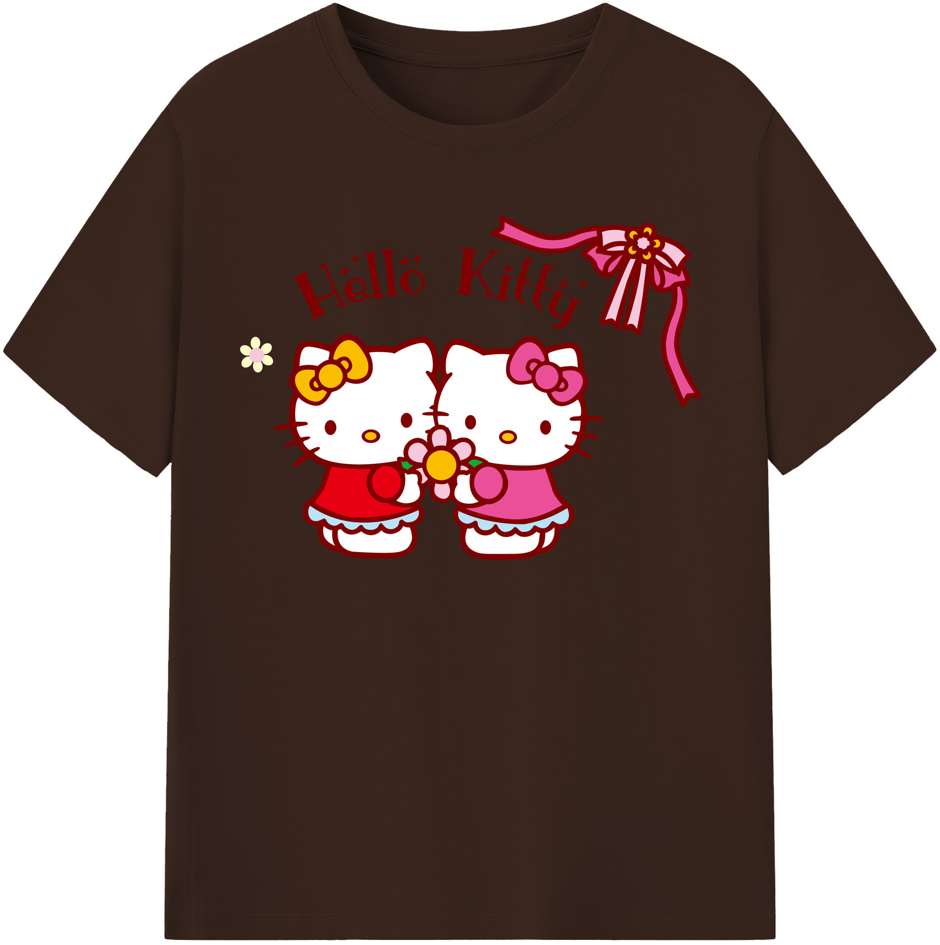 （画像用） Hello Kitty ハローキティ 綿100％半袖Tシャツ（フロントプリント）