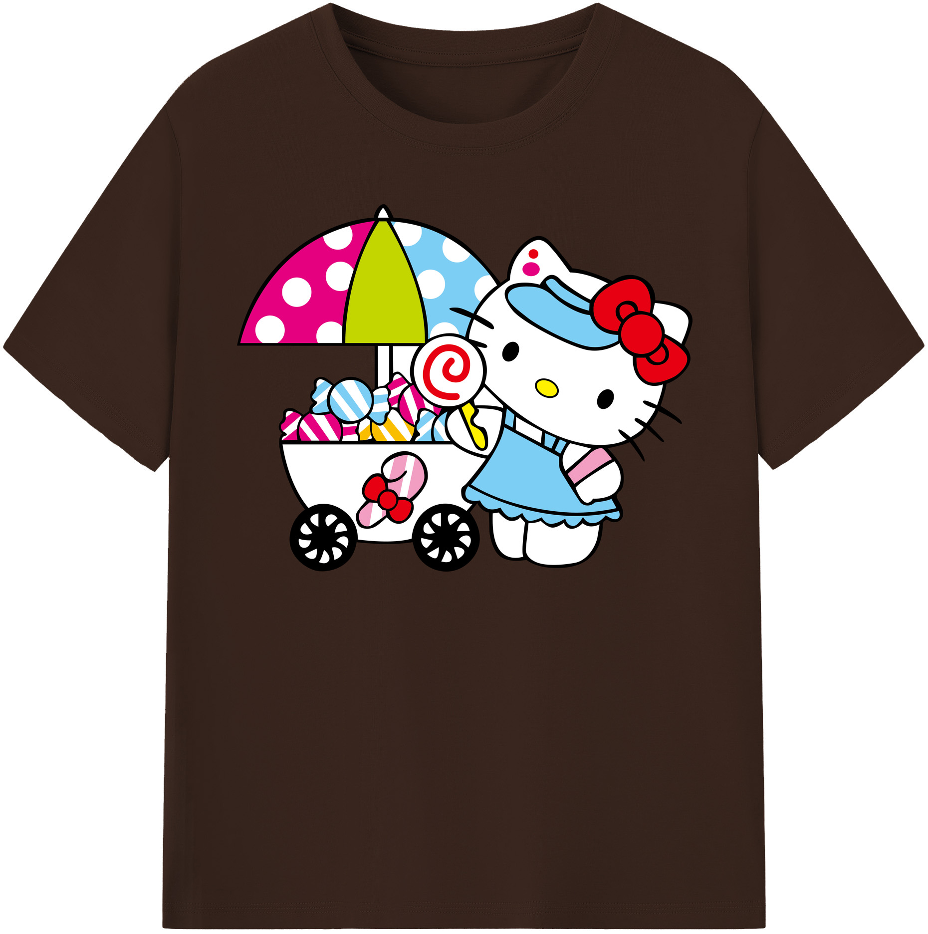 （画像用） Hello Kitty ハローキティ 綿100％半袖Tシャツ（フロントプリント）