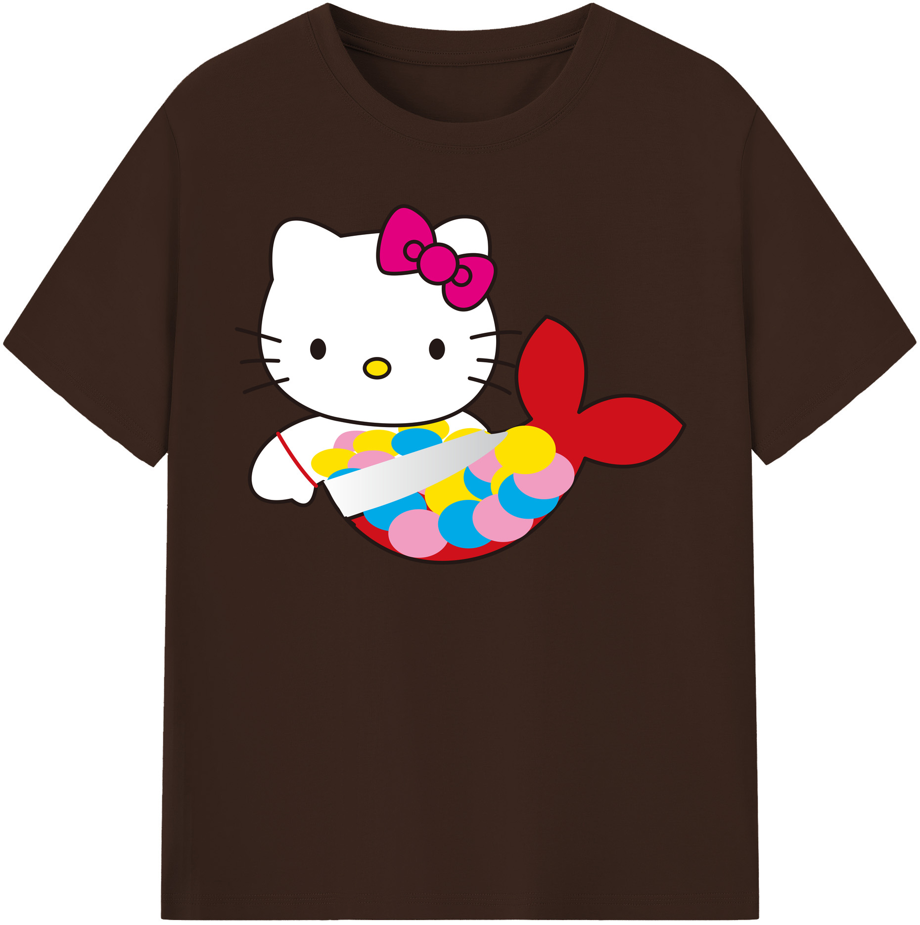 （画像用） Hello Kitty ハローキティ 綿100％半袖Tシャツ（フロントプリント）