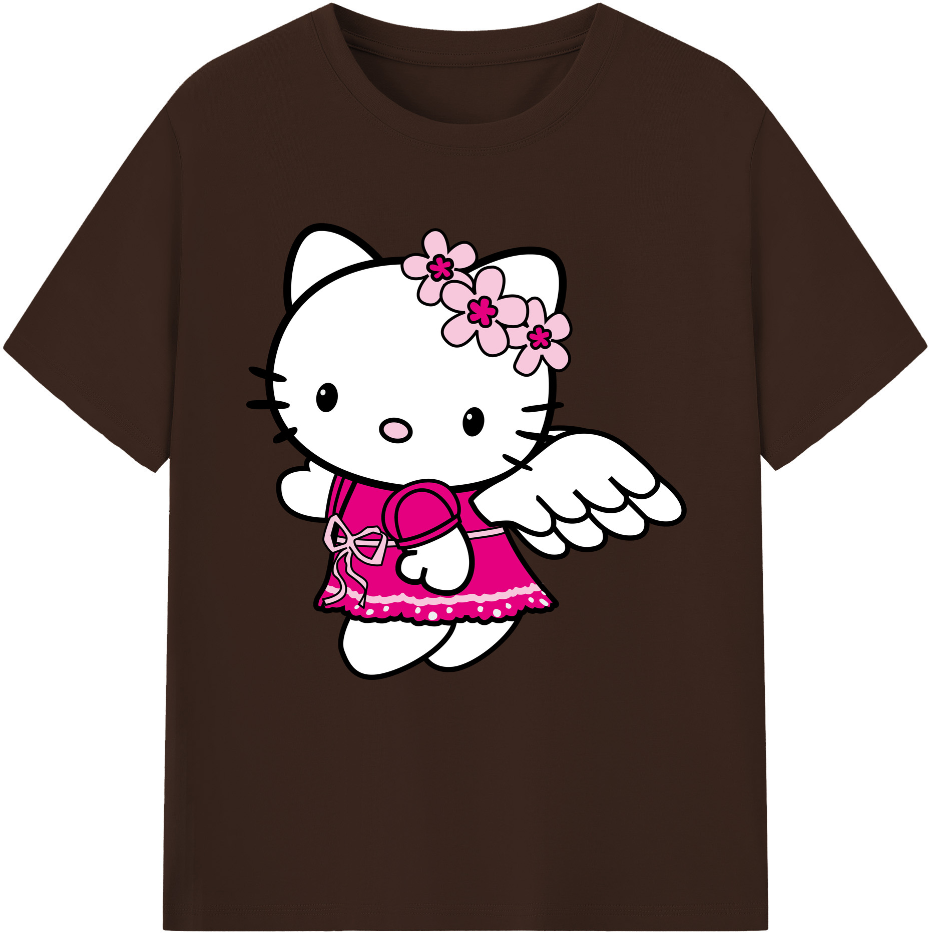 （画像用） Hello Kitty ハローキティ 綿100％半袖Tシャツ（フロントプリント）