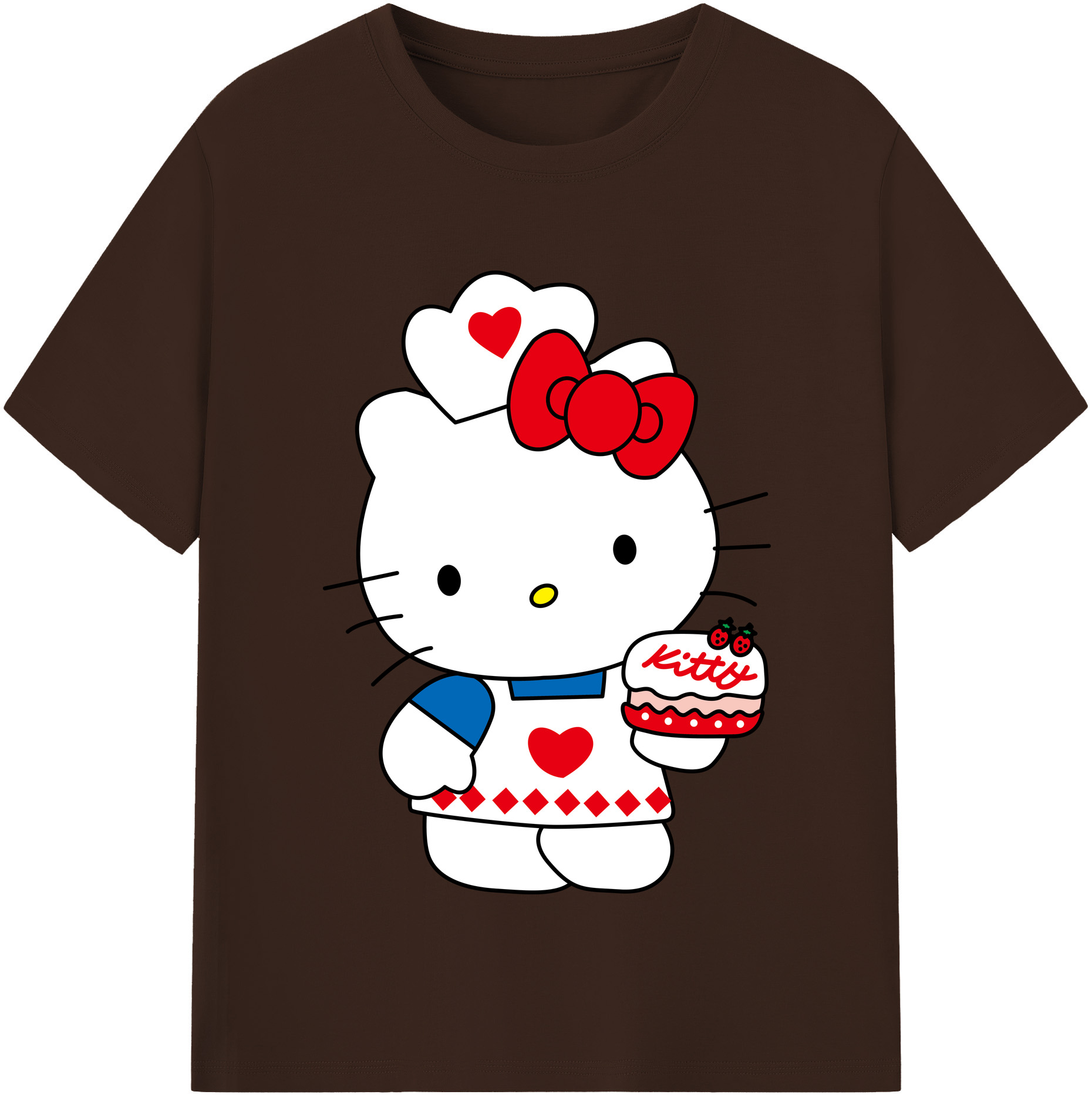 （画像用） Hello Kitty ハローキティ 綿100％半袖Tシャツ（フロントプリント）