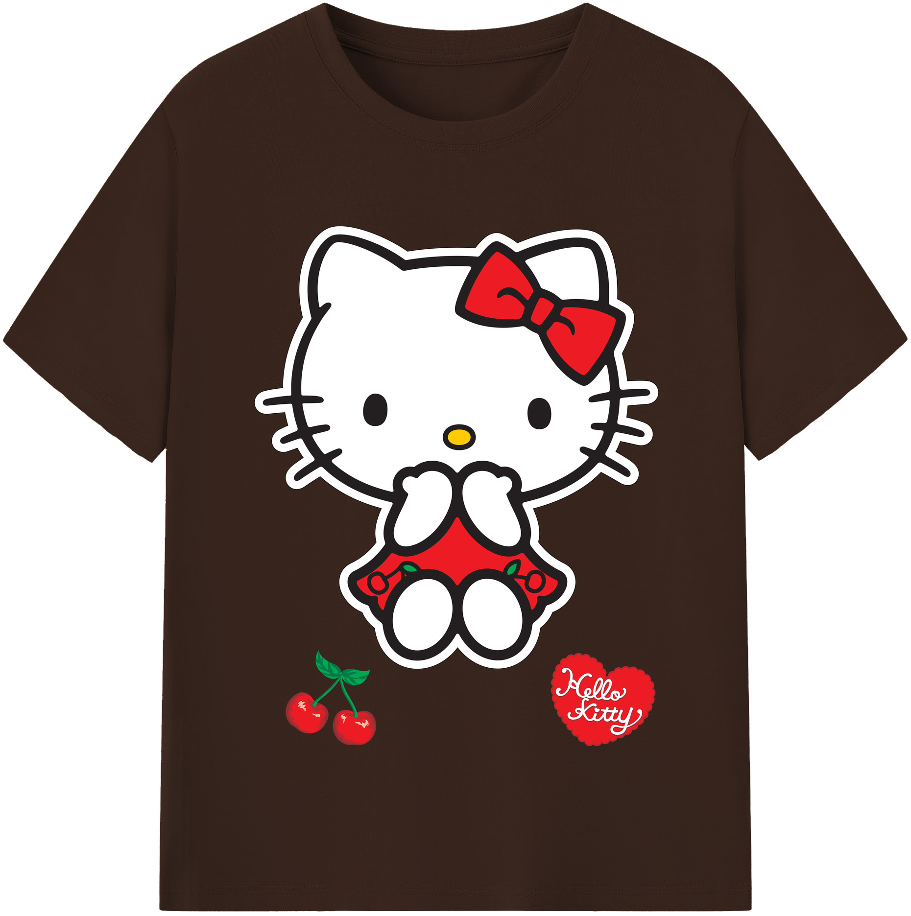 （画像用） Hello Kitty ハローキティ 綿100％半袖Tシャツ（フロントプリント）