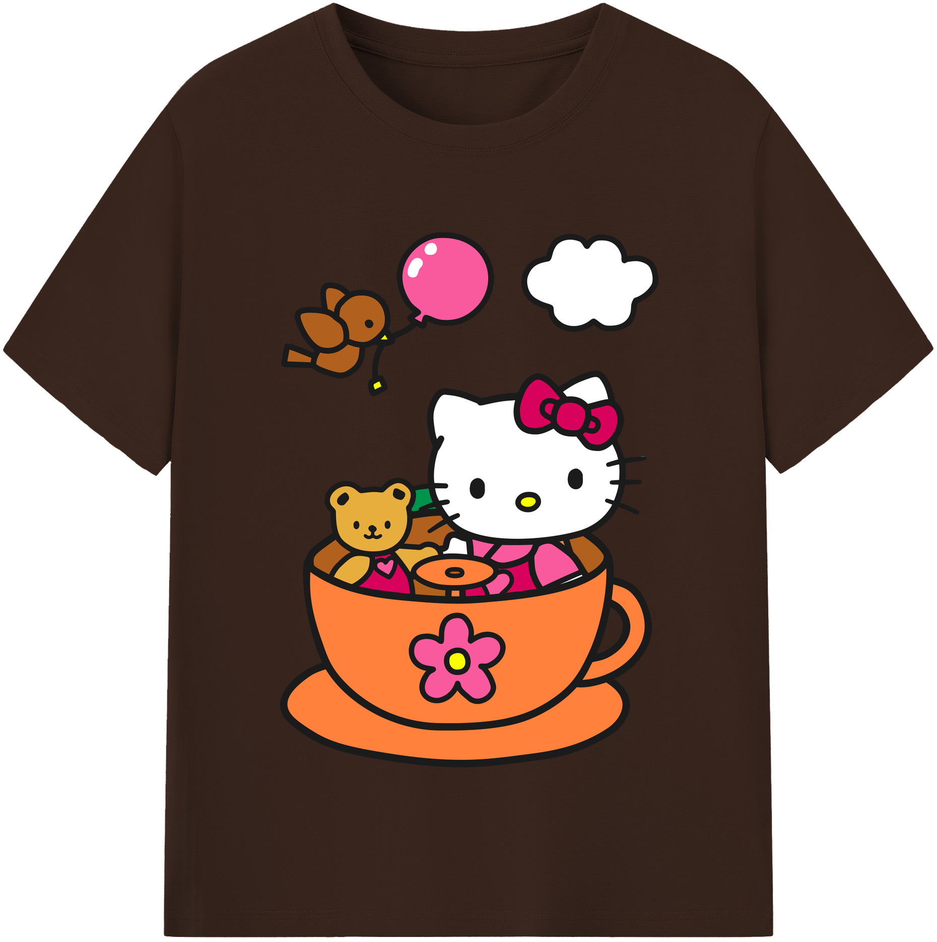 （画像用） Hello Kitty ハローキティ 綿100％半袖Tシャツ（フロントプリント）