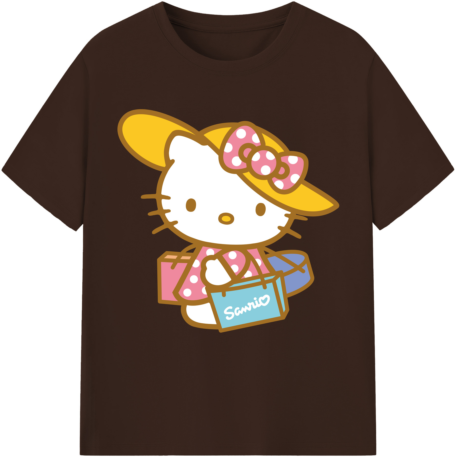 （画像用） Hello Kitty ハローキティ 綿100％半袖Tシャツ（フロントプリント）