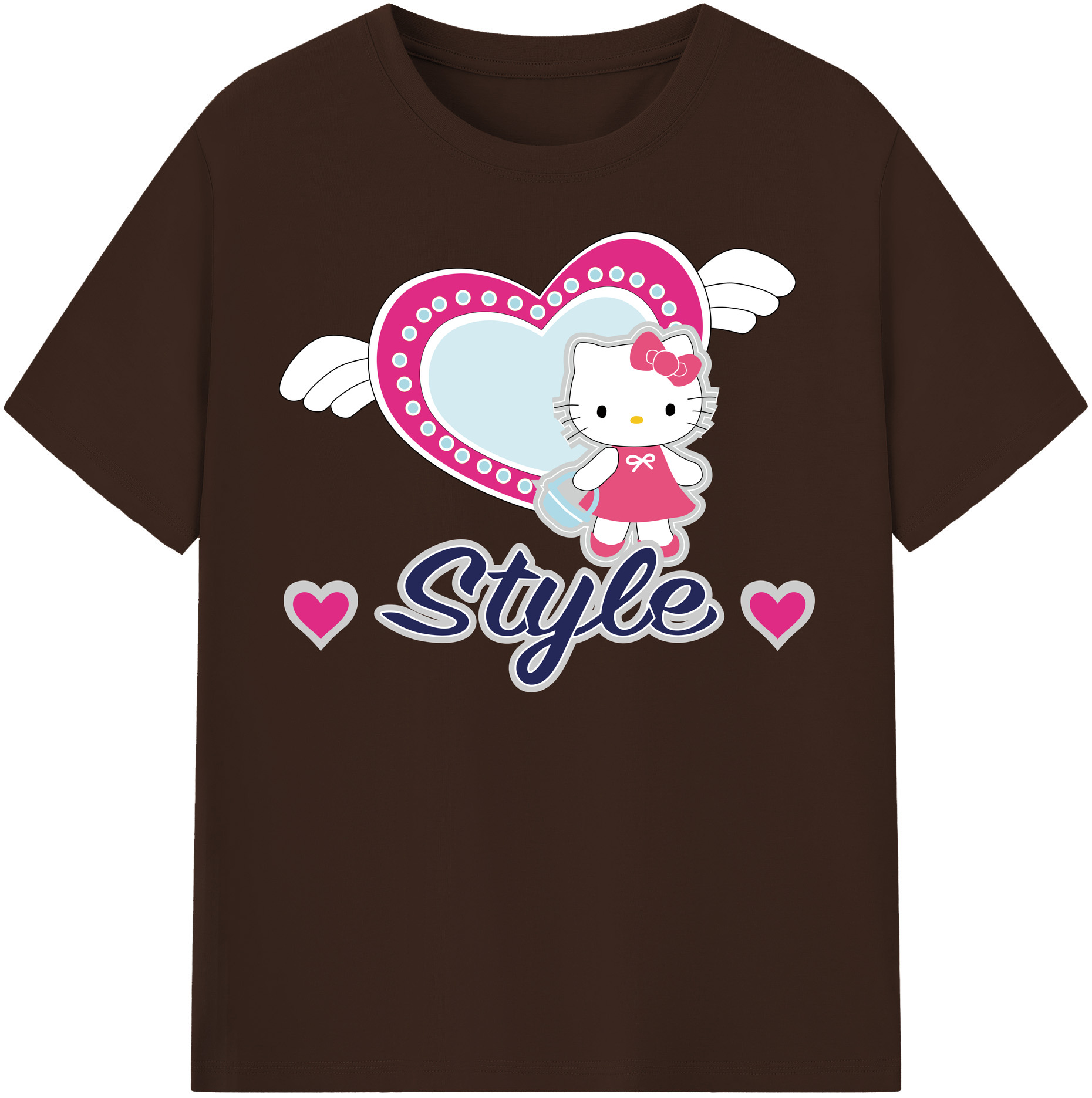 （画像用） Hello Kitty ハローキティ 綿100％半袖Tシャツ（フロントプリント）