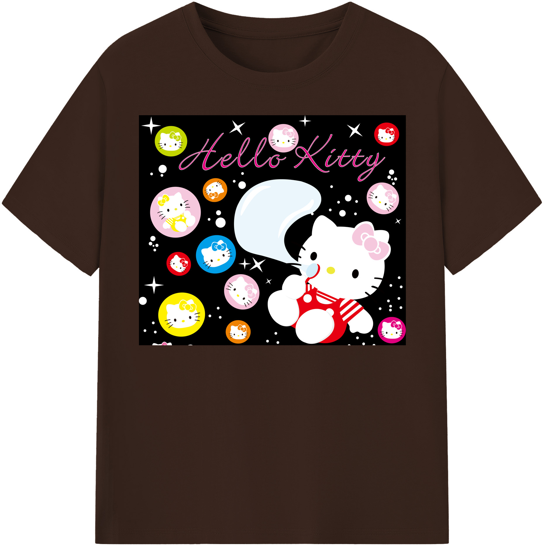（画像用） Hello Kitty ハローキティ 綿100％半袖Tシャツ（フロントプリント）
