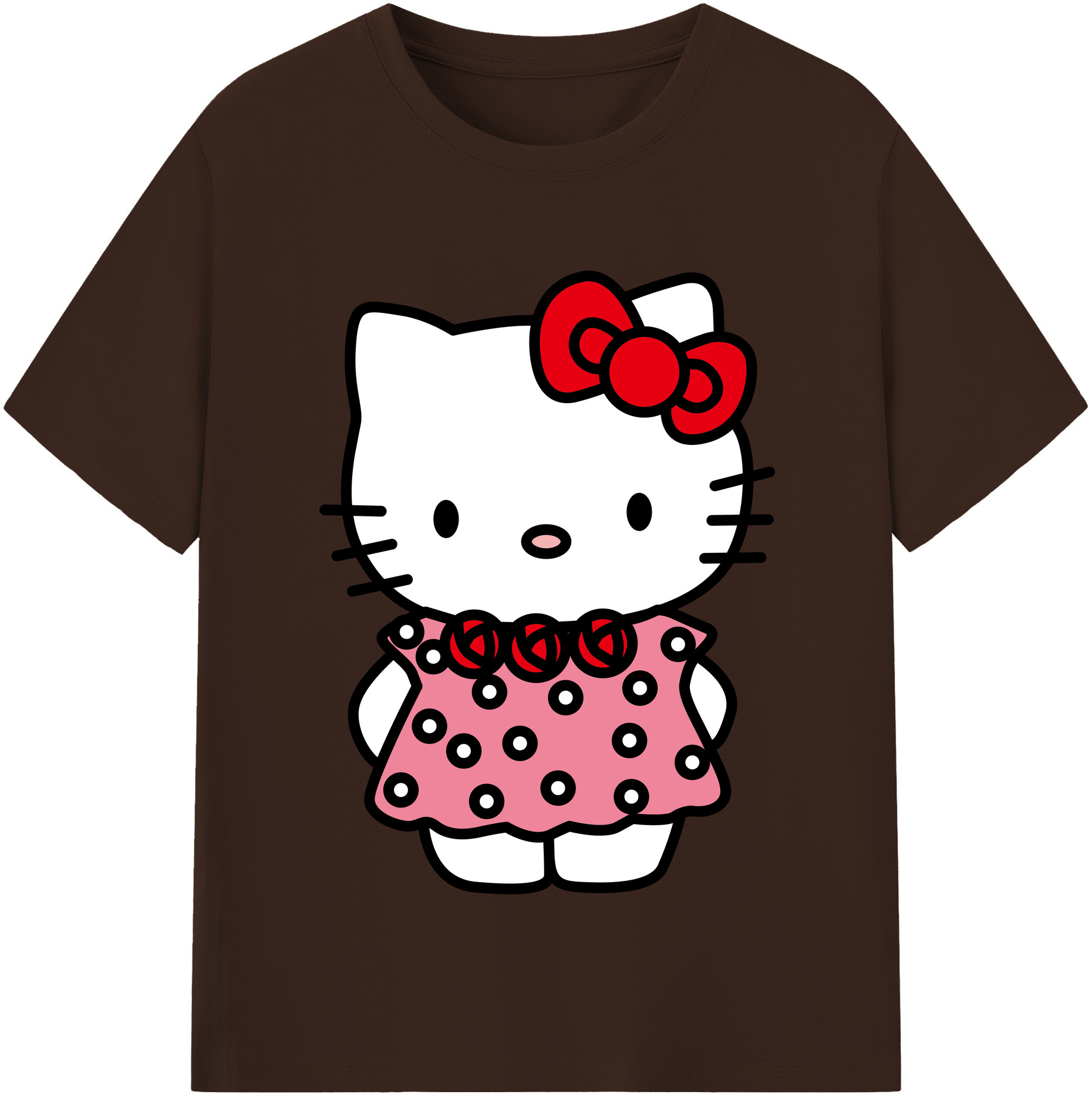 （画像用） Hello Kitty ハローキティ 綿100％半袖Tシャツ（フロントプリント）
