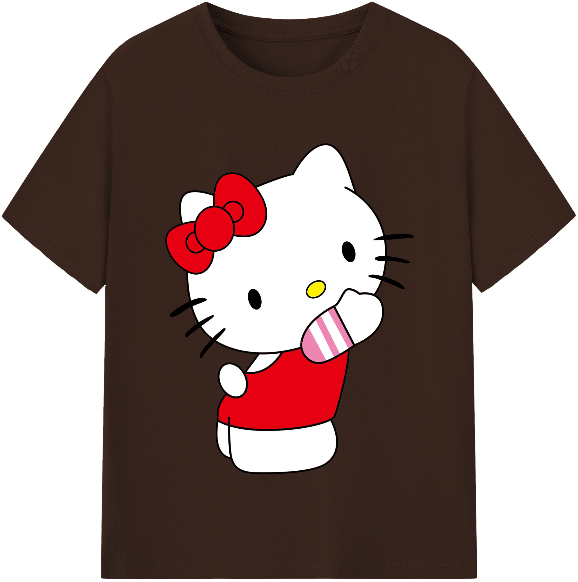 （画像用） Hello Kitty ハローキティ 綿100％半袖Tシャツ（フロントプリント）