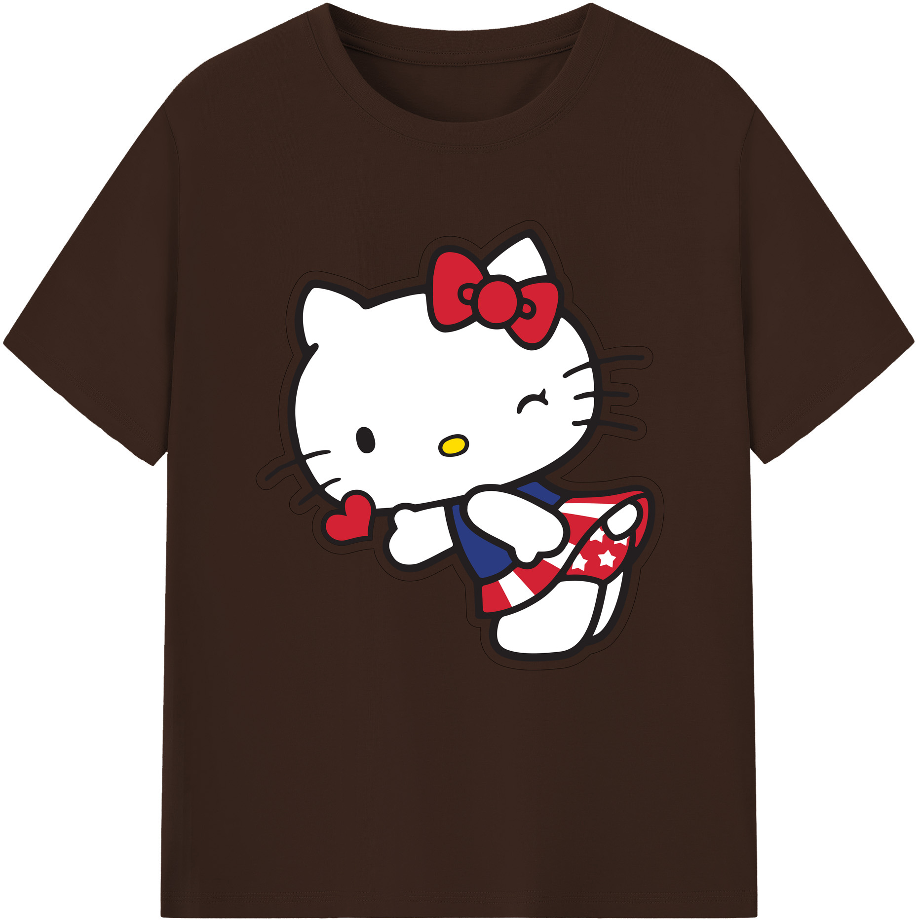 （画像用） Hello Kitty ハローキティ 綿100％半袖Tシャツ（フロントプリント）