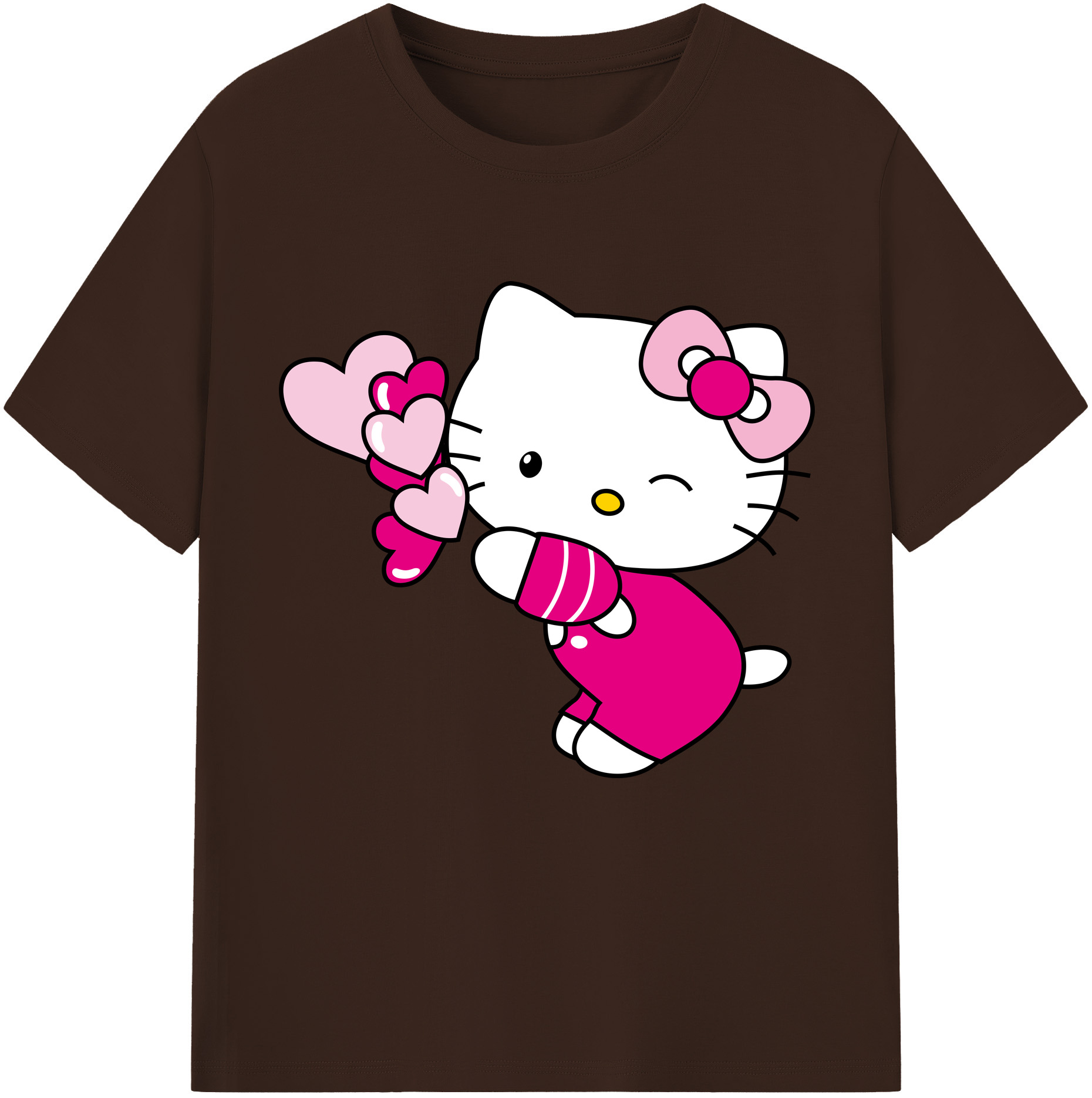 （画像用） Hello Kitty ハローキティ 綿100％半袖Tシャツ（フロントプリント）