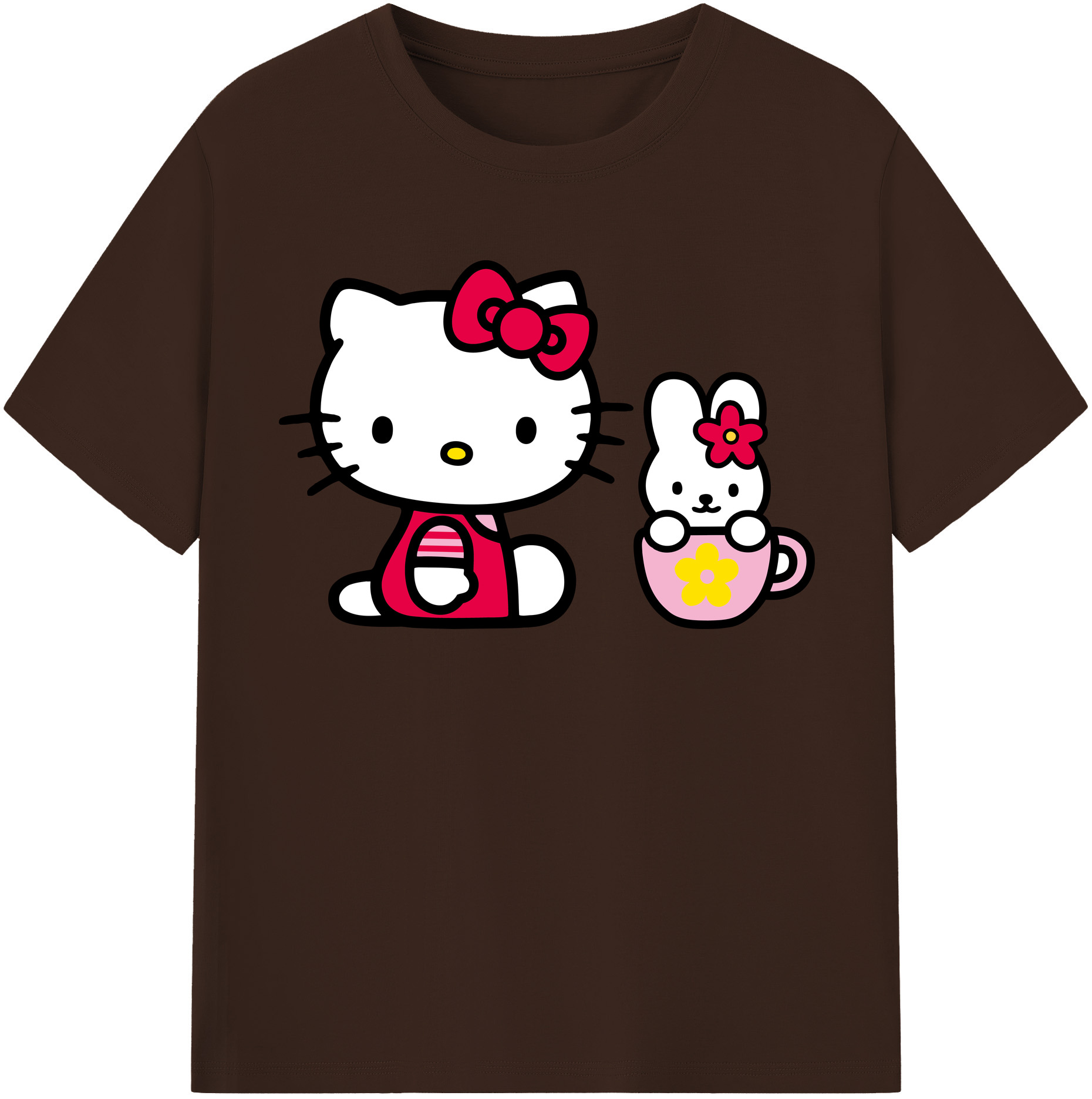 （画像用） Hello Kitty ハローキティ 綿100％半袖Tシャツ（フロントプリント）
