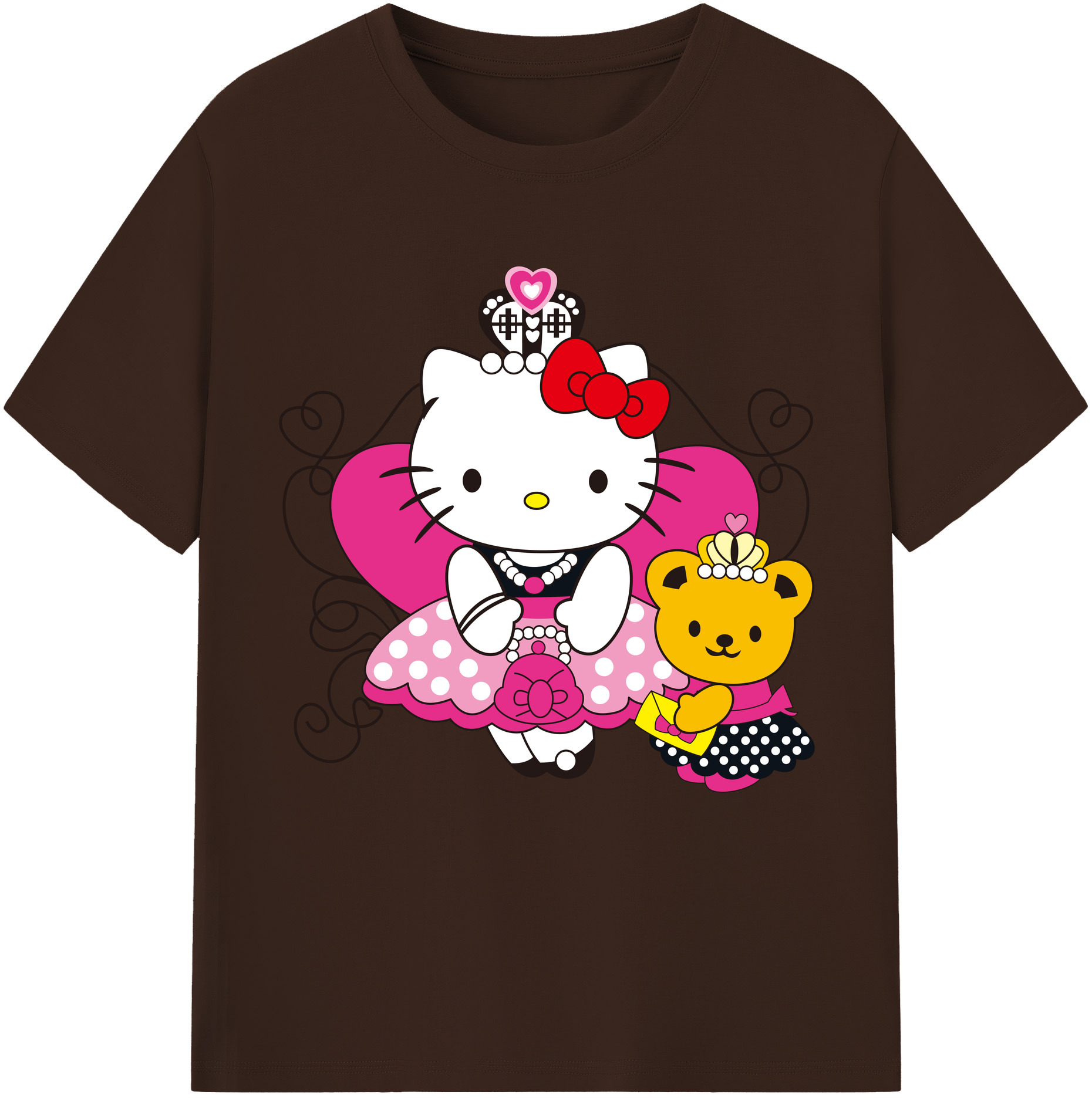 （画像用） Hello Kitty ハローキティ 綿100％半袖Tシャツ（フロントプリント）