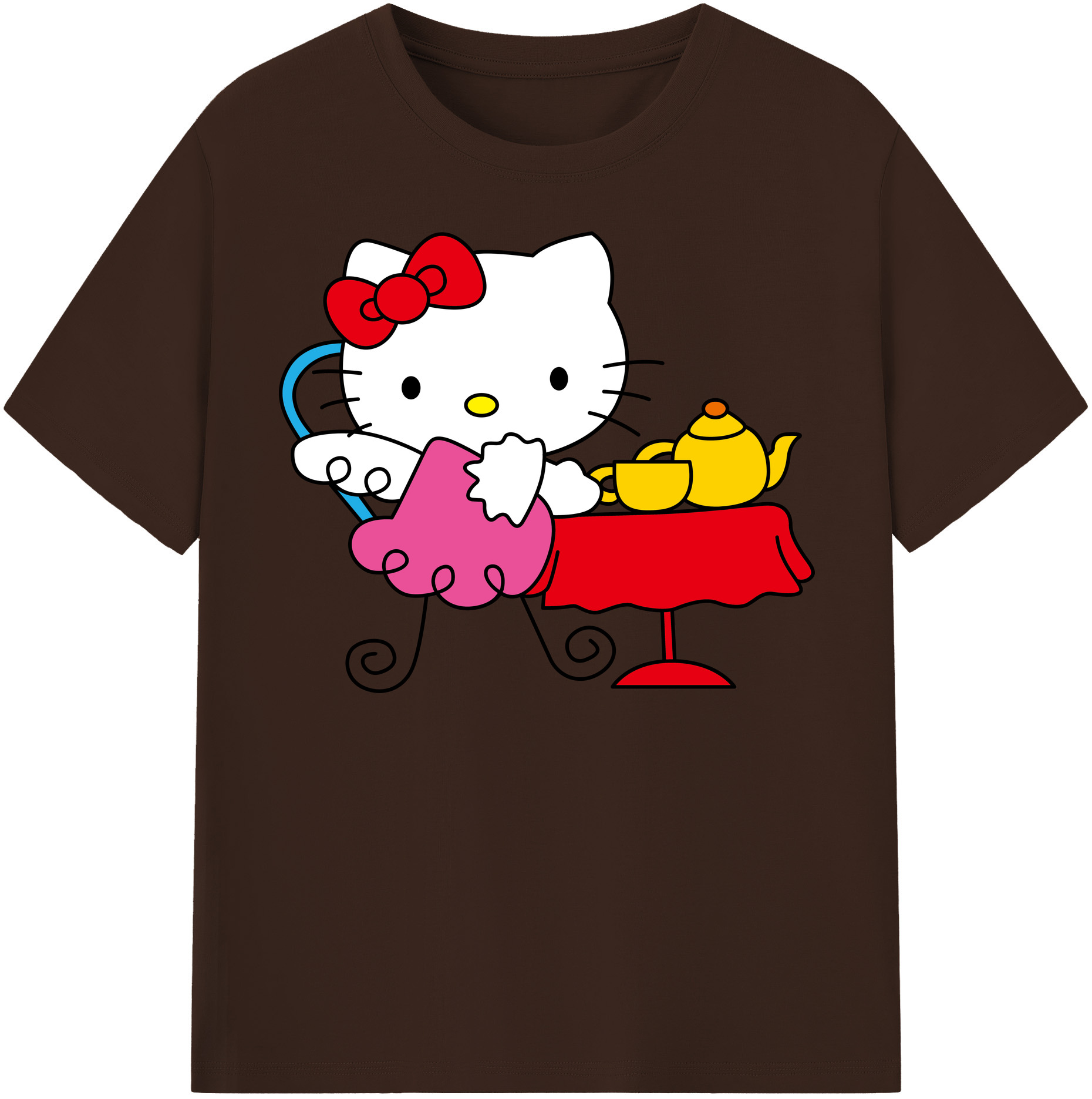 （画像用） Hello Kitty ハローキティ 綿100％半袖Tシャツ（フロントプリント）