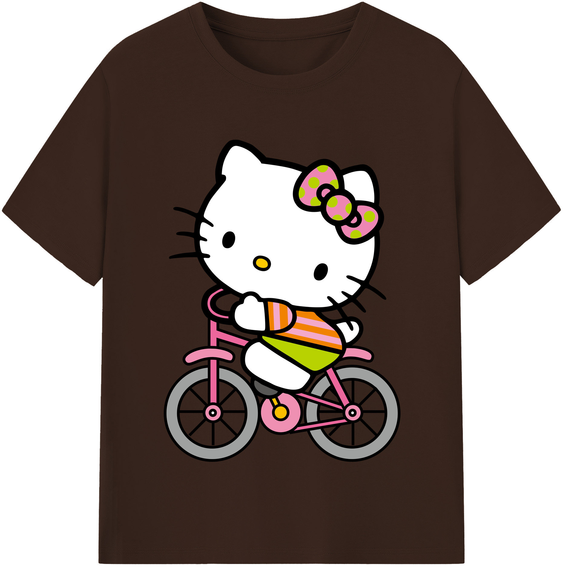 （画像用） Hello Kitty ハローキティ 綿100％半袖Tシャツ（フロントプリント）