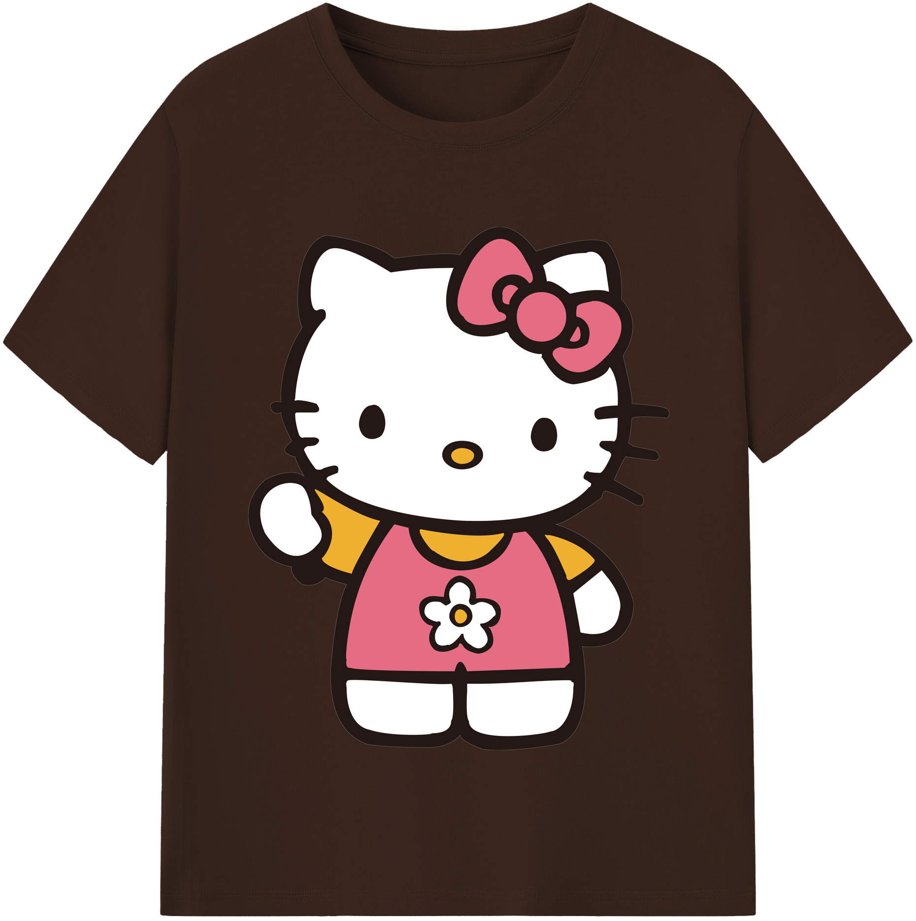 （画像用） Hello Kitty ハローキティ 綿100％半袖Tシャツ（フロントプリント）