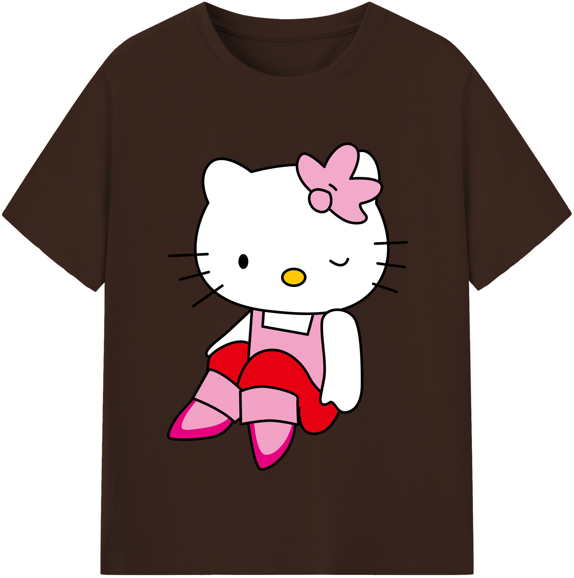 （画像用） Hello Kitty ハローキティ 綿100％半袖Tシャツ（フロントプリント）
