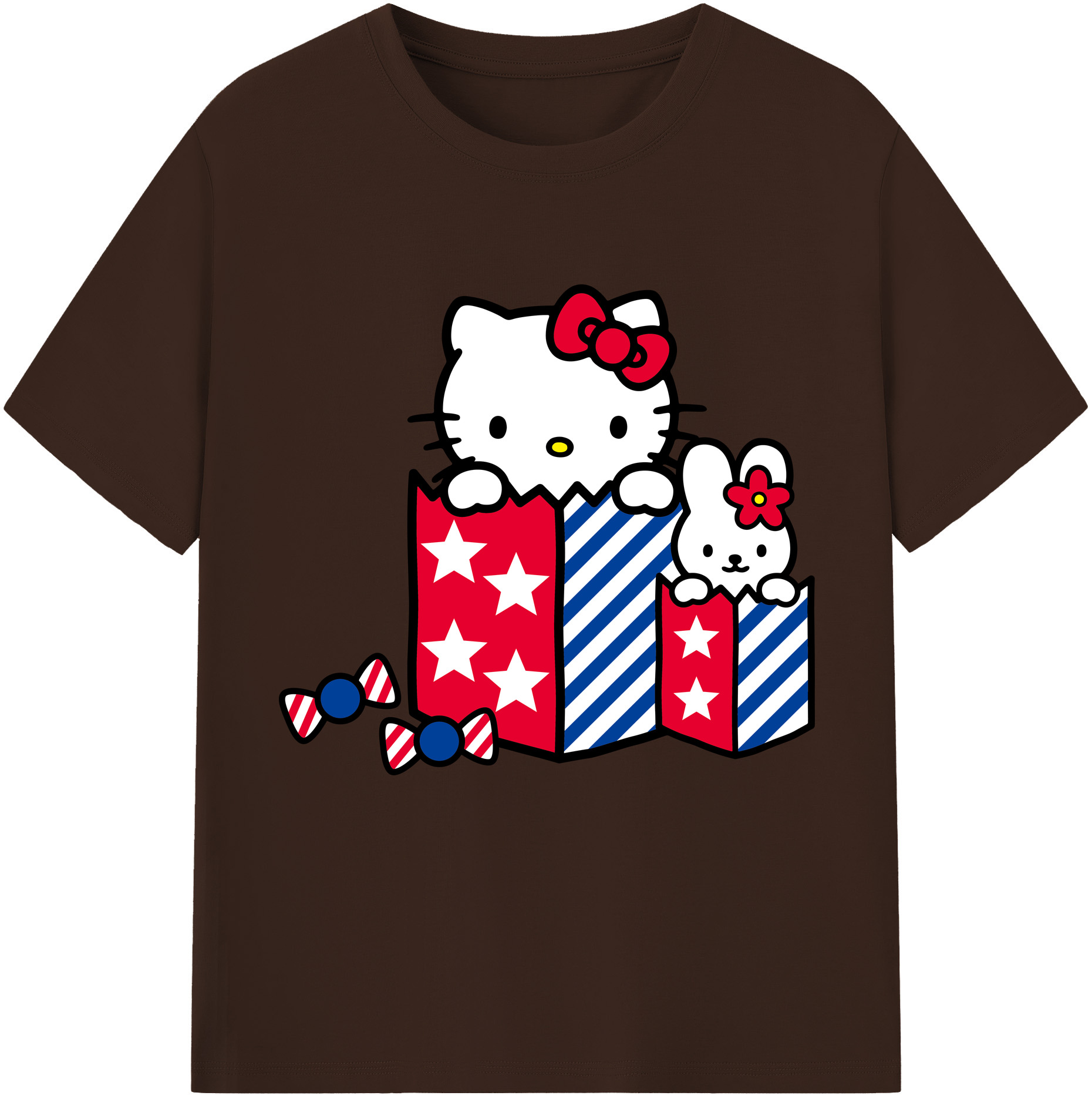 （画像用） Hello Kitty ハローキティ 綿100％半袖Tシャツ（フロントプリント）