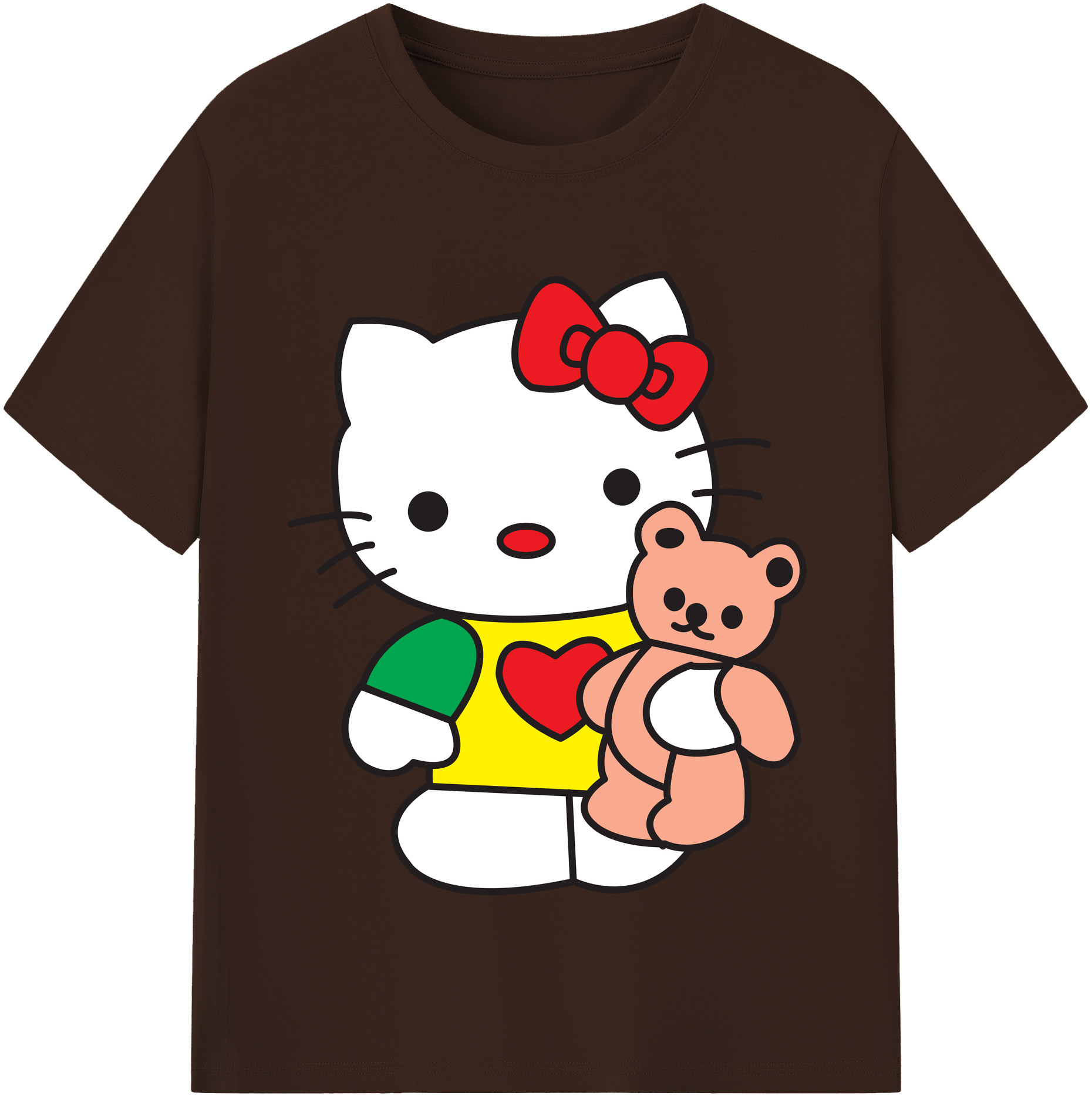 （画像用） Hello Kitty ハローキティ 綿100％半袖Tシャツ（フロントプリント）