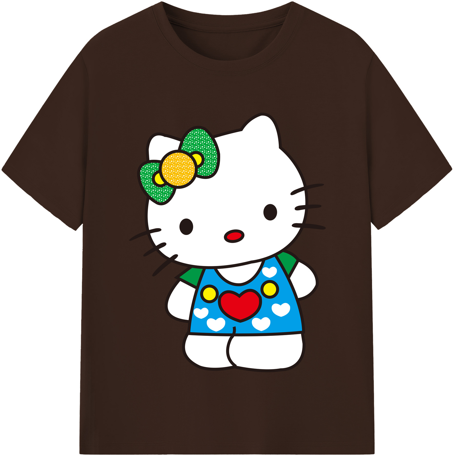 （画像用） Hello Kitty ハローキティ 綿100％半袖Tシャツ（フロントプリント）