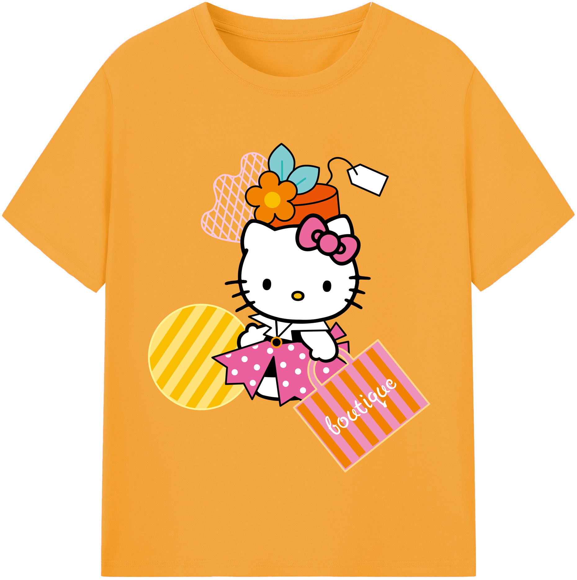 （画像用） Hello Kitty ハローキティ 綿100％半袖Tシャツ（フロントプリント）