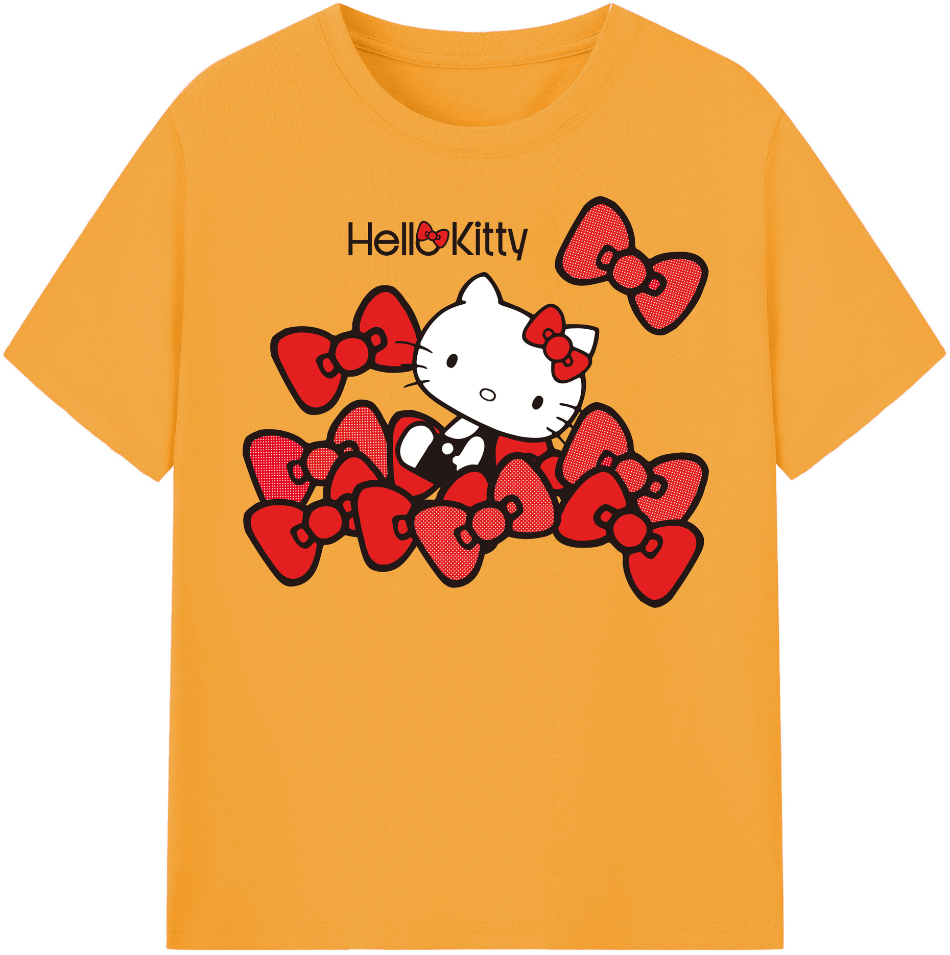 （画像用） Hello Kitty ハローキティ 綿100％半袖Tシャツ（フロントプリント）