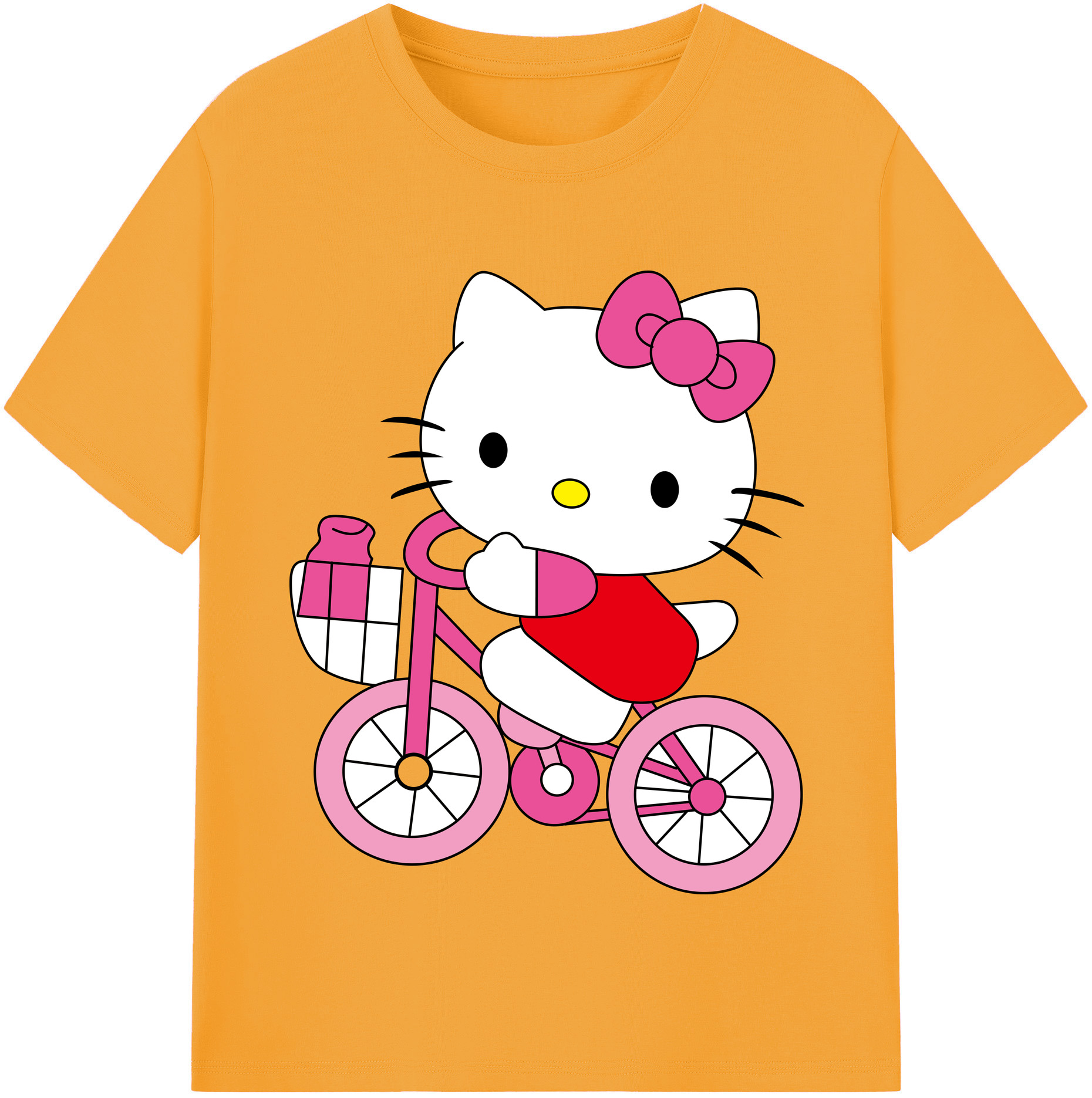 （画像用） Hello Kitty ハローキティ 綿100％半袖Tシャツ（フロントプリント）