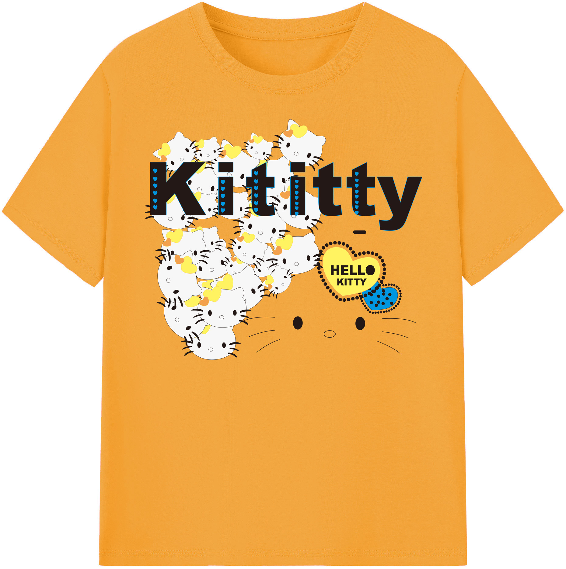 （画像用） Hello Kitty ハローキティ 綿100％半袖Tシャツ（フロントプリント）