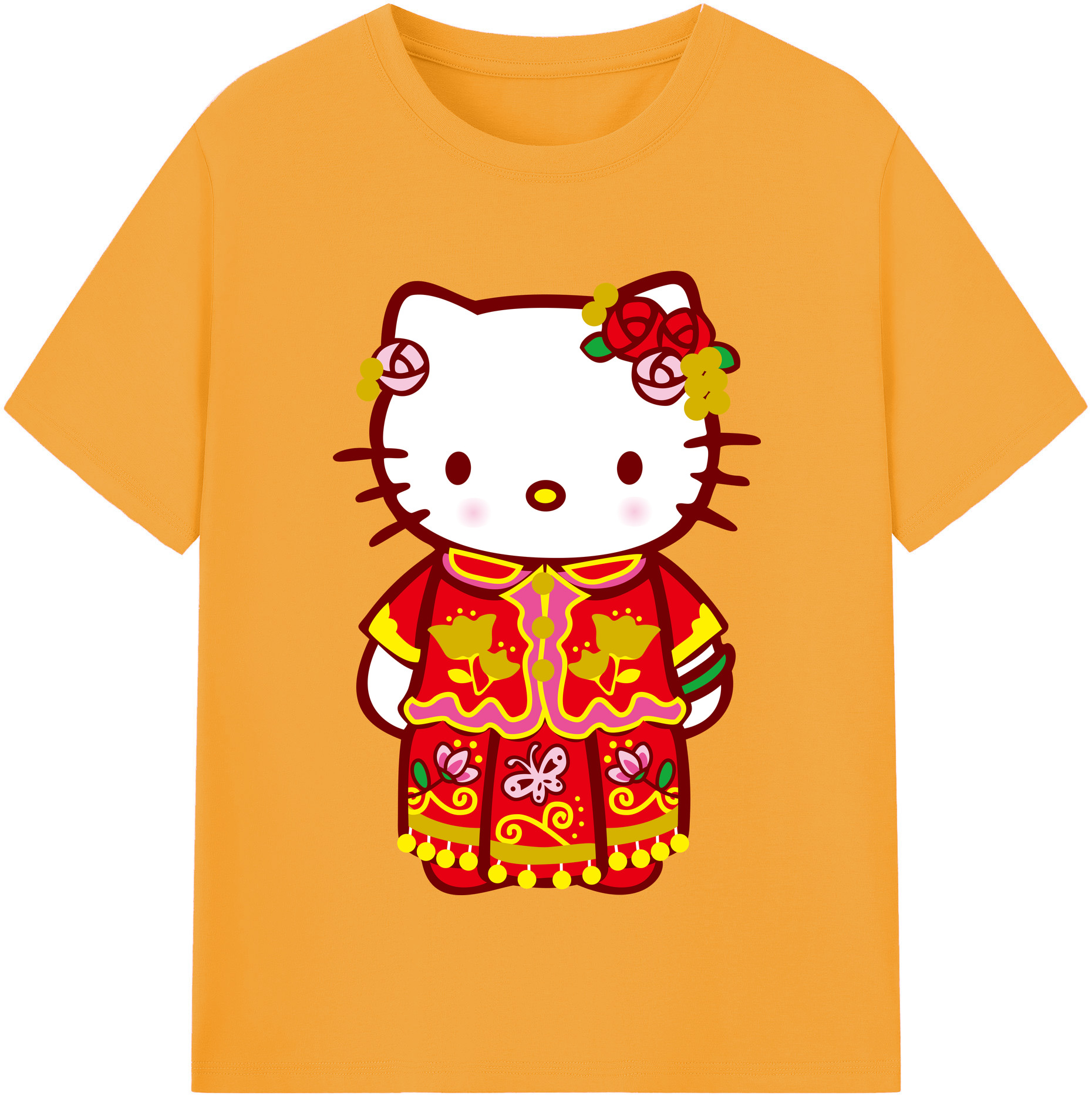 （画像用） Hello Kitty ハローキティ 綿100％半袖Tシャツ（フロントプリント）