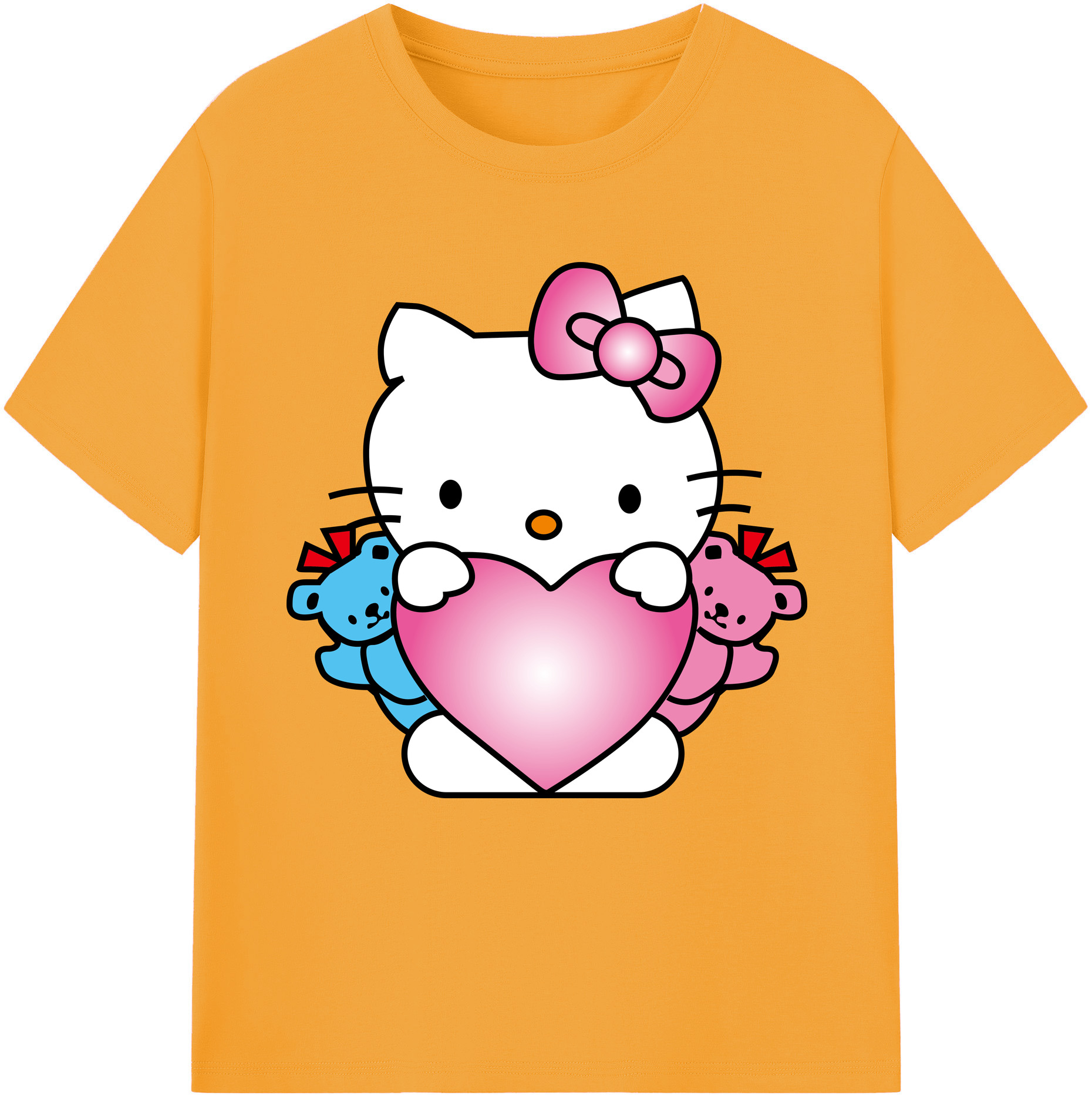 （画像用） Hello Kitty ハローキティ 綿100％半袖Tシャツ（フロントプリント）