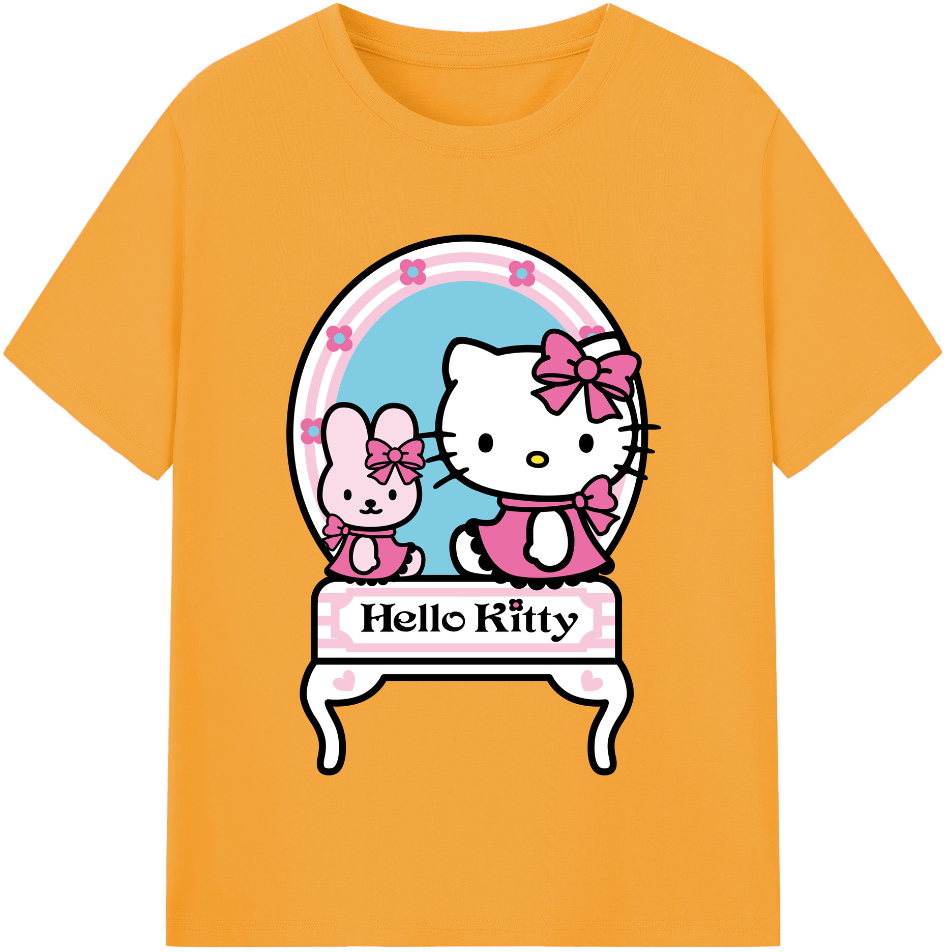 （画像用） Hello Kitty ハローキティ 綿100％半袖Tシャツ（フロントプリント）